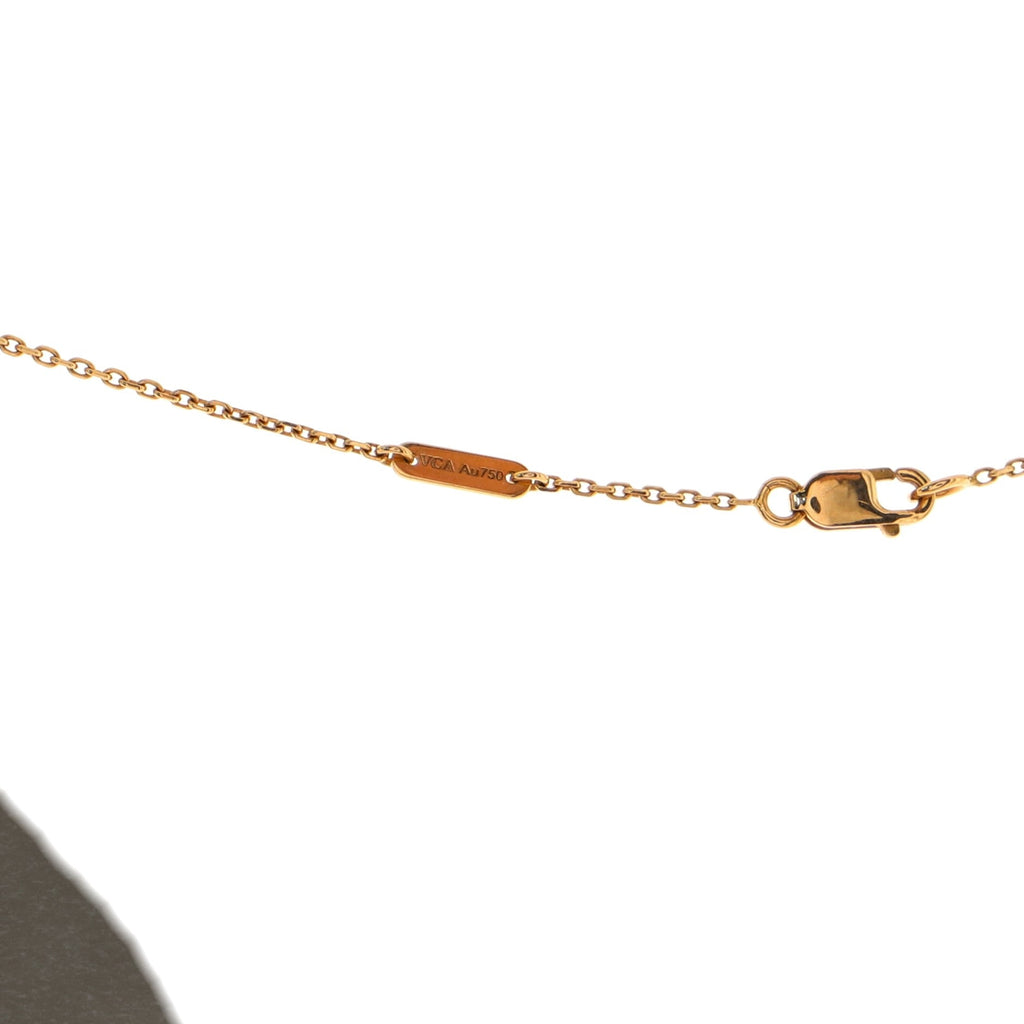 Sweet Alhambra Pendant Necklace 18K Rose Gold and Carnelian