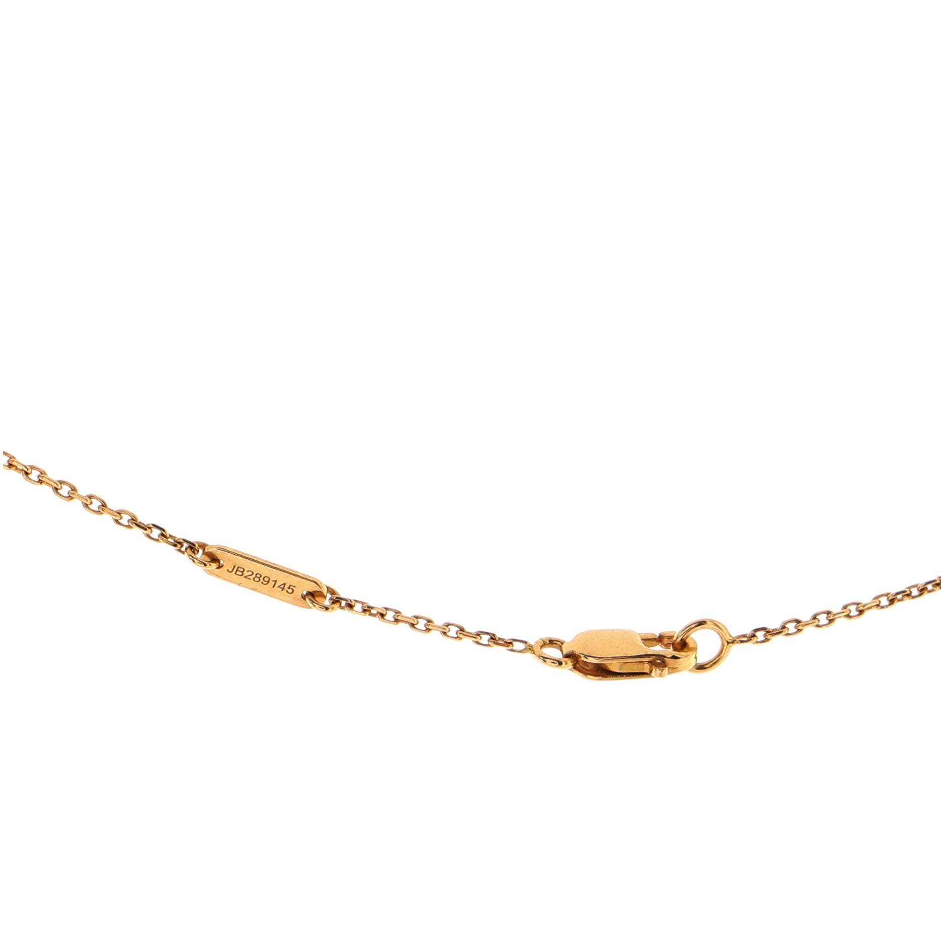 Sweet Alhambra Pendant Necklace 18K Rose Gold and Carnelian