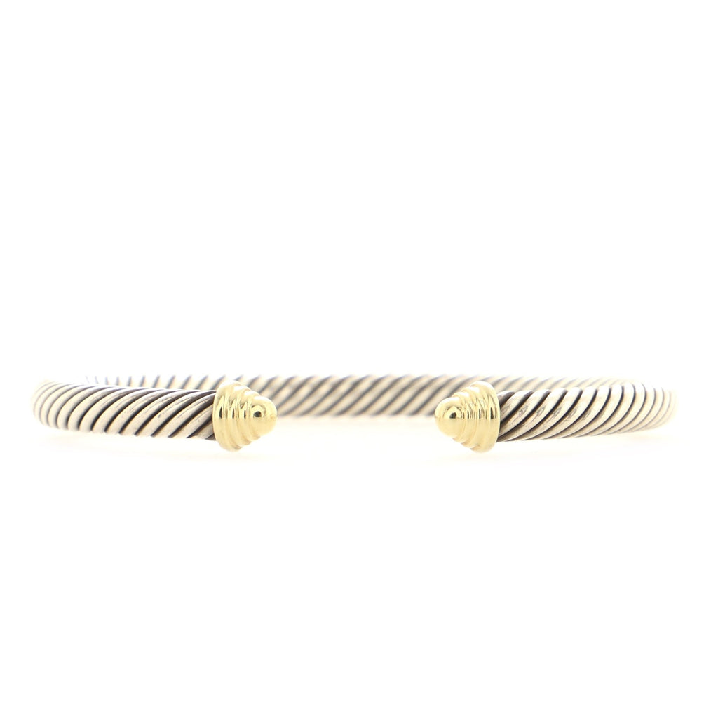 Cable Classic Bracelet Sterling Silver with 14K Yellow Gold 5mm