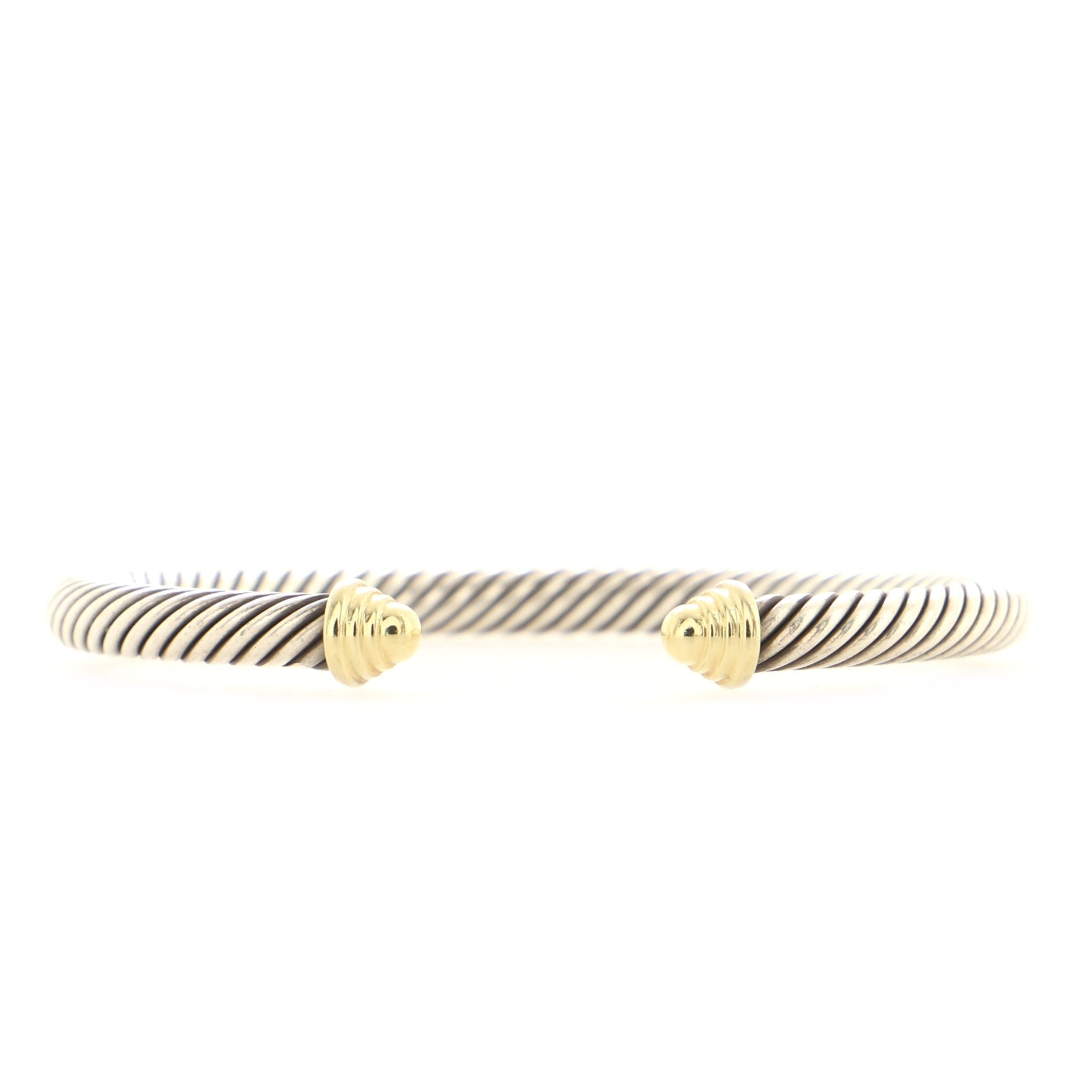 Cable Classic Bracelet Sterling Silver with 14K Yellow Gold 5mm