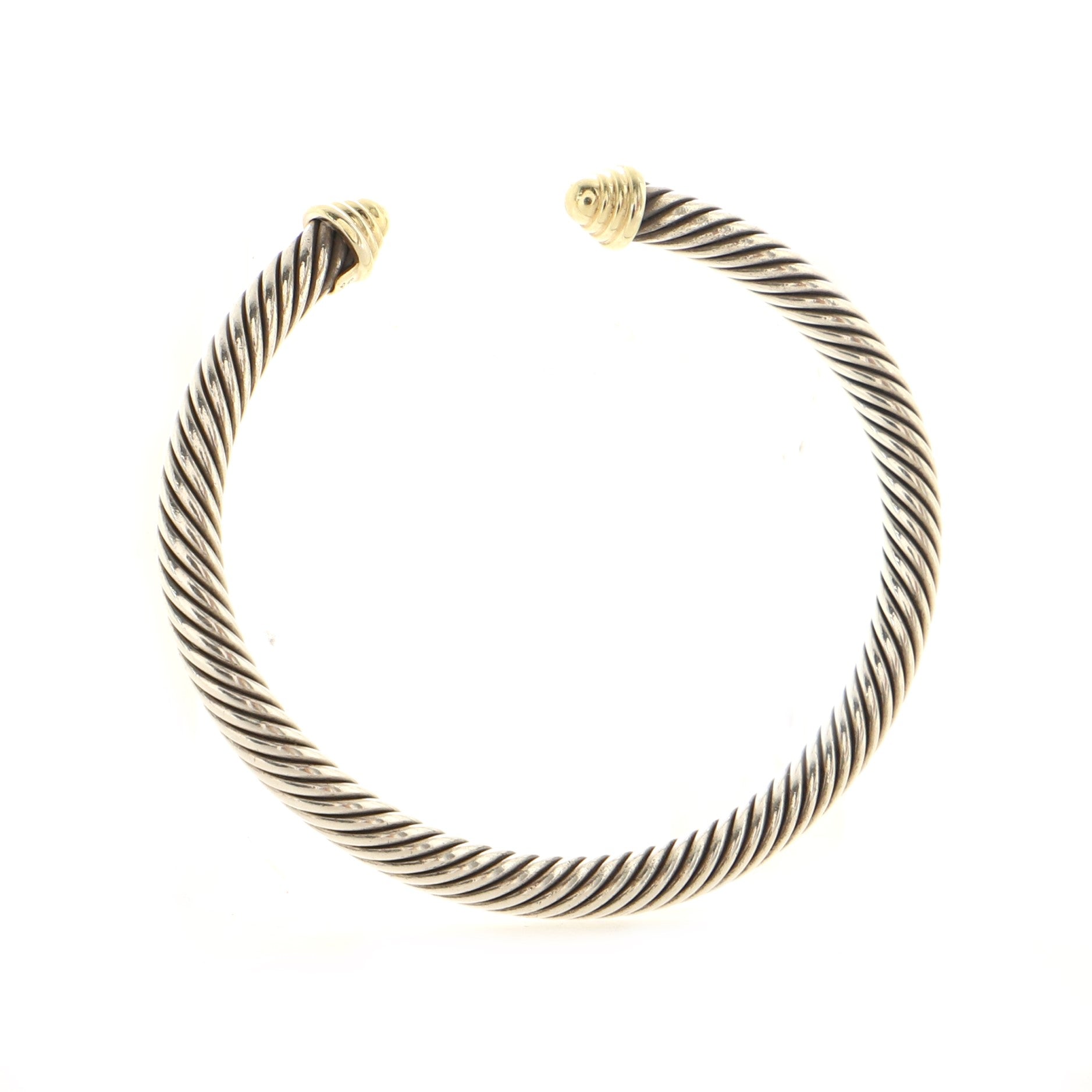 Cable Classic Bracelet Sterling Silver with 14K Yellow Gold 5mm