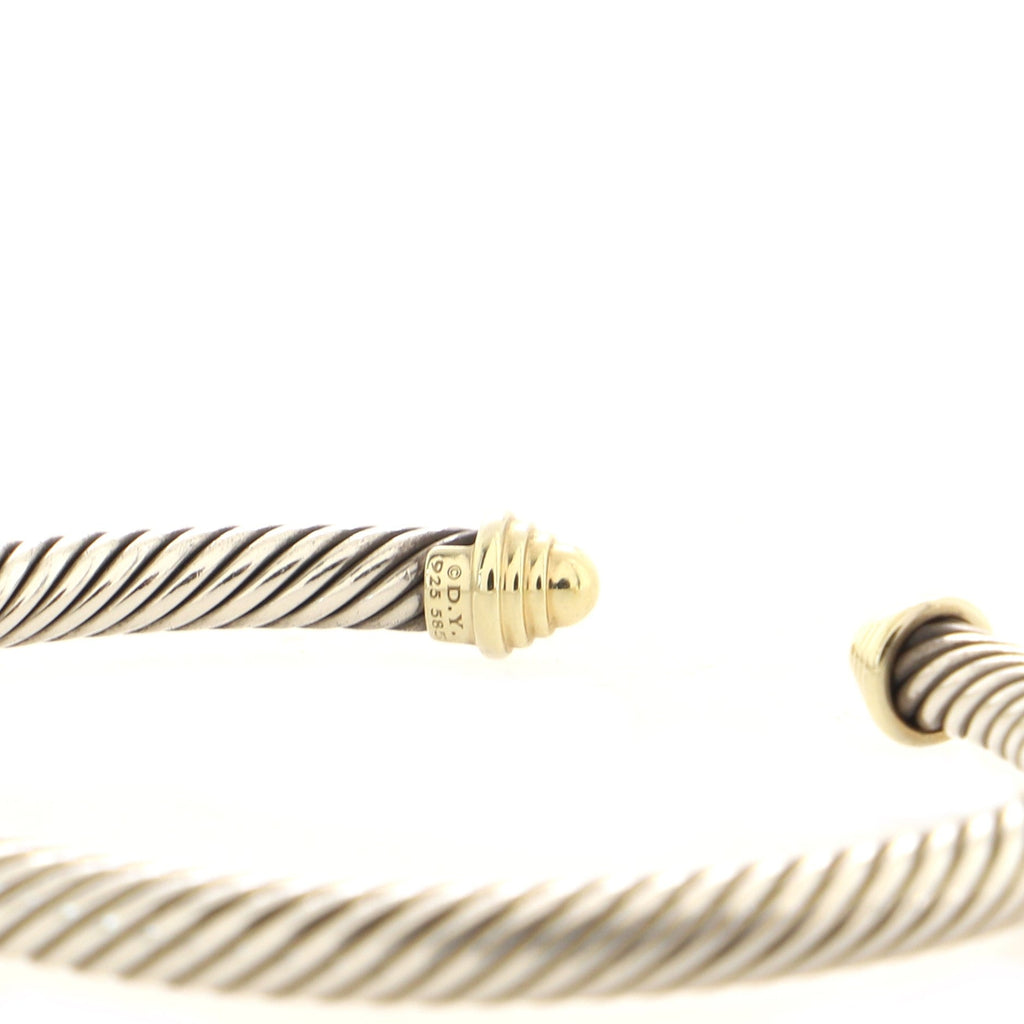 Cable Classic Bracelet Sterling Silver with 14K Yellow Gold 5mm