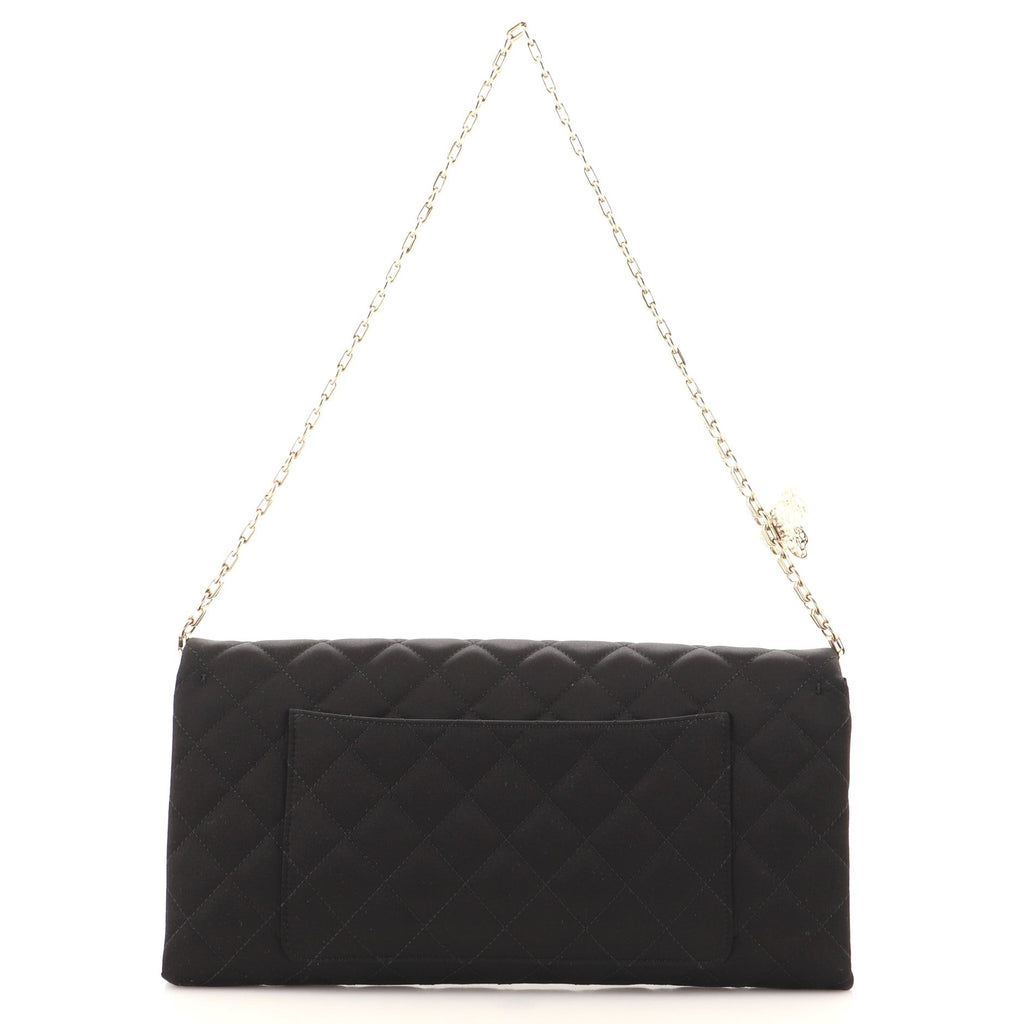 Butterfly Chain Clutch Quilted Satin