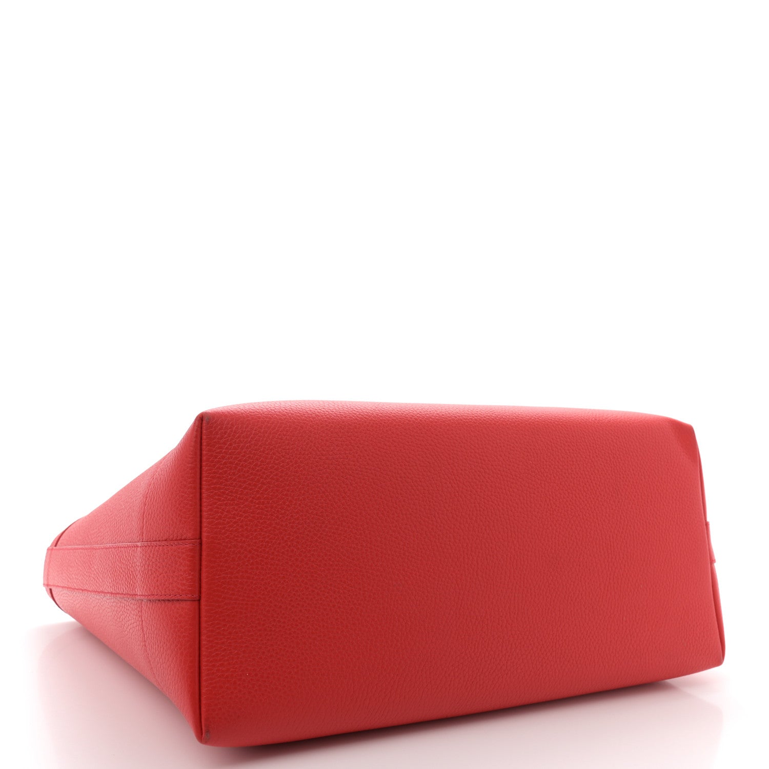Grainy Calfskin Medium London Tote Bag Bright Red