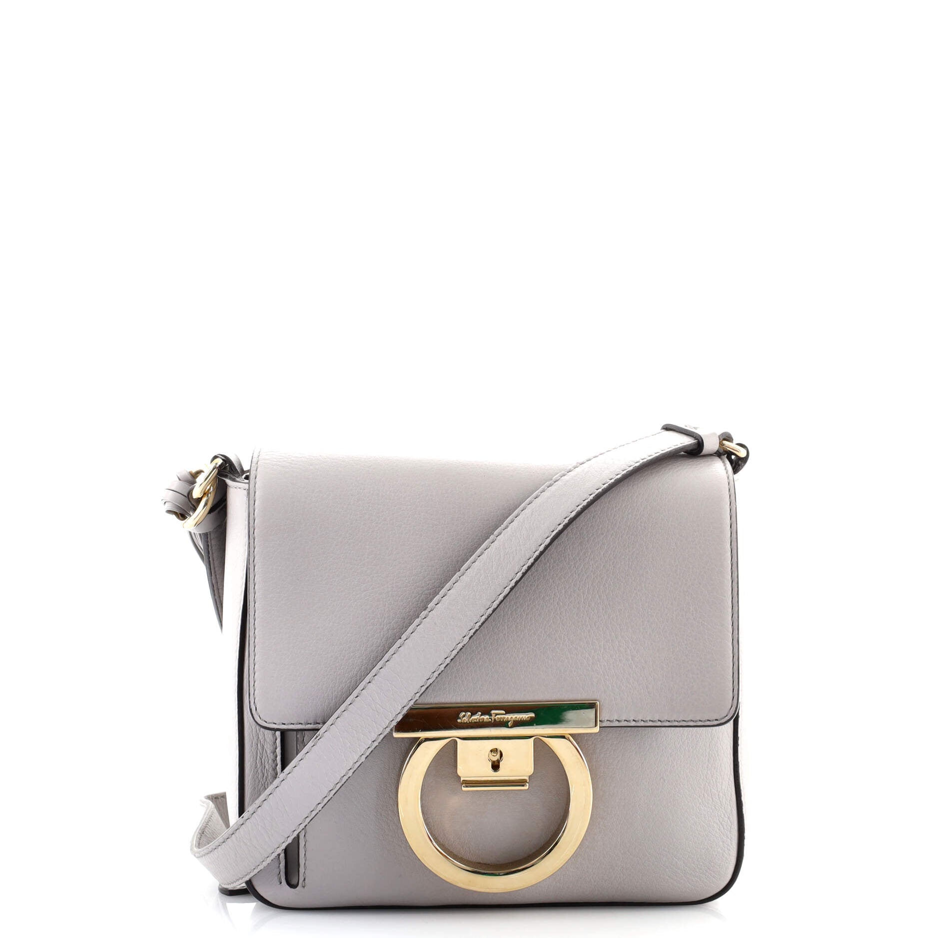 Tassel Gancini Lock Flap Shoulder Bag Leather Mini