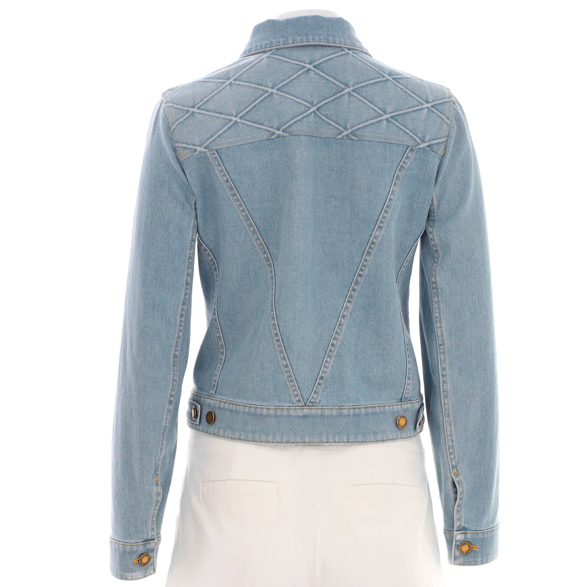 Women's Moto Jacket Denim with Quilted Detail