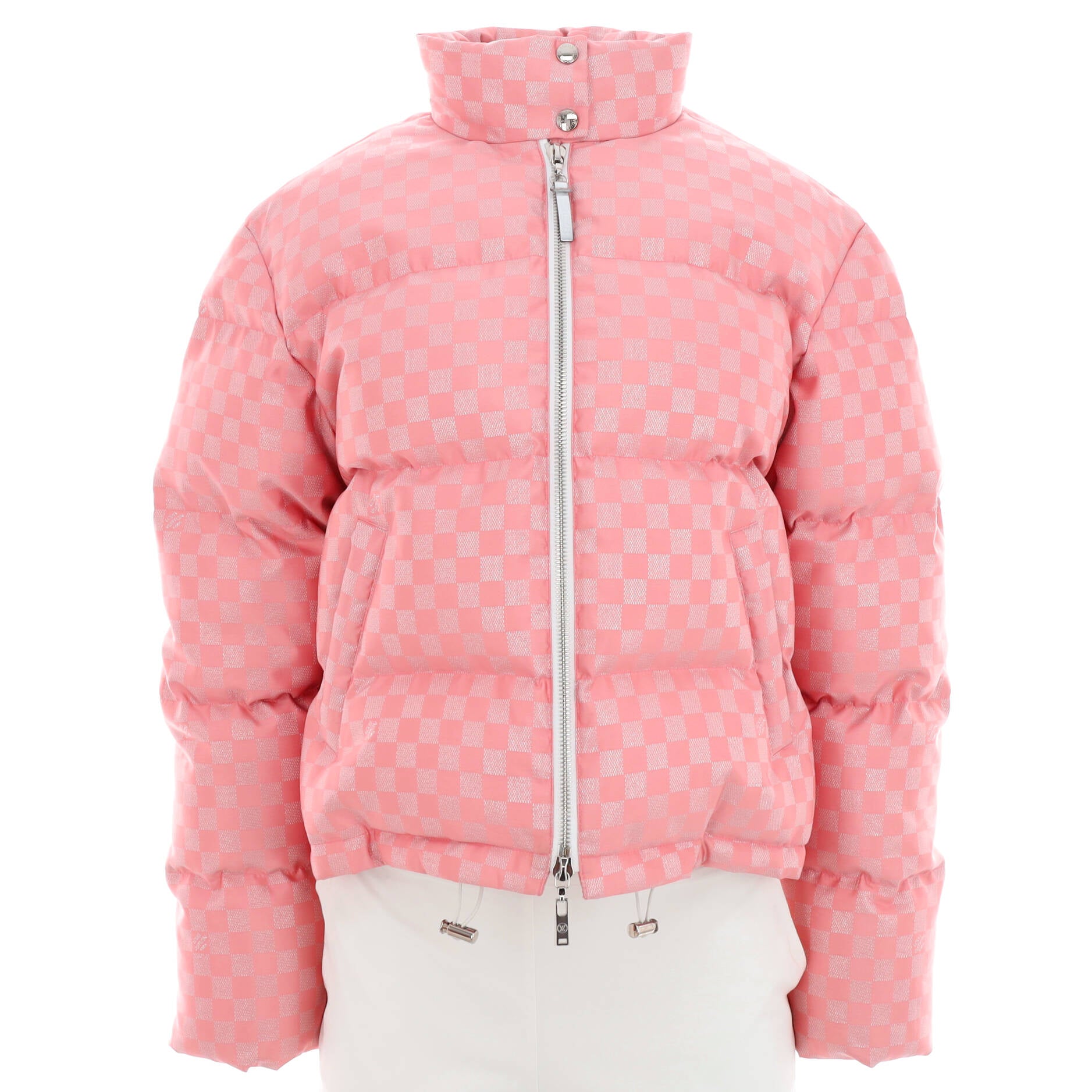 Women's Women's Short Down Jacket Damier Printed Polyester