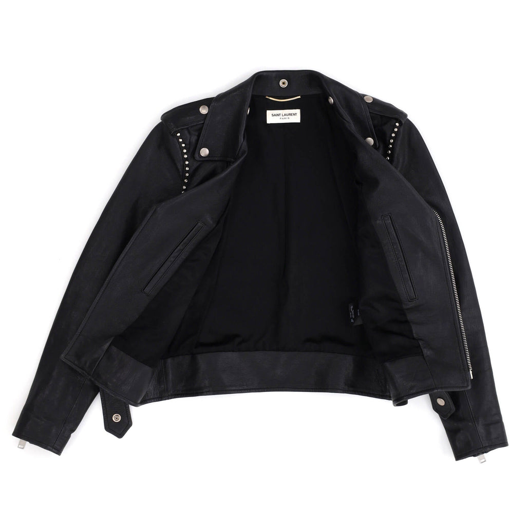 Women's Biker Jacket Leather with Studded Detail