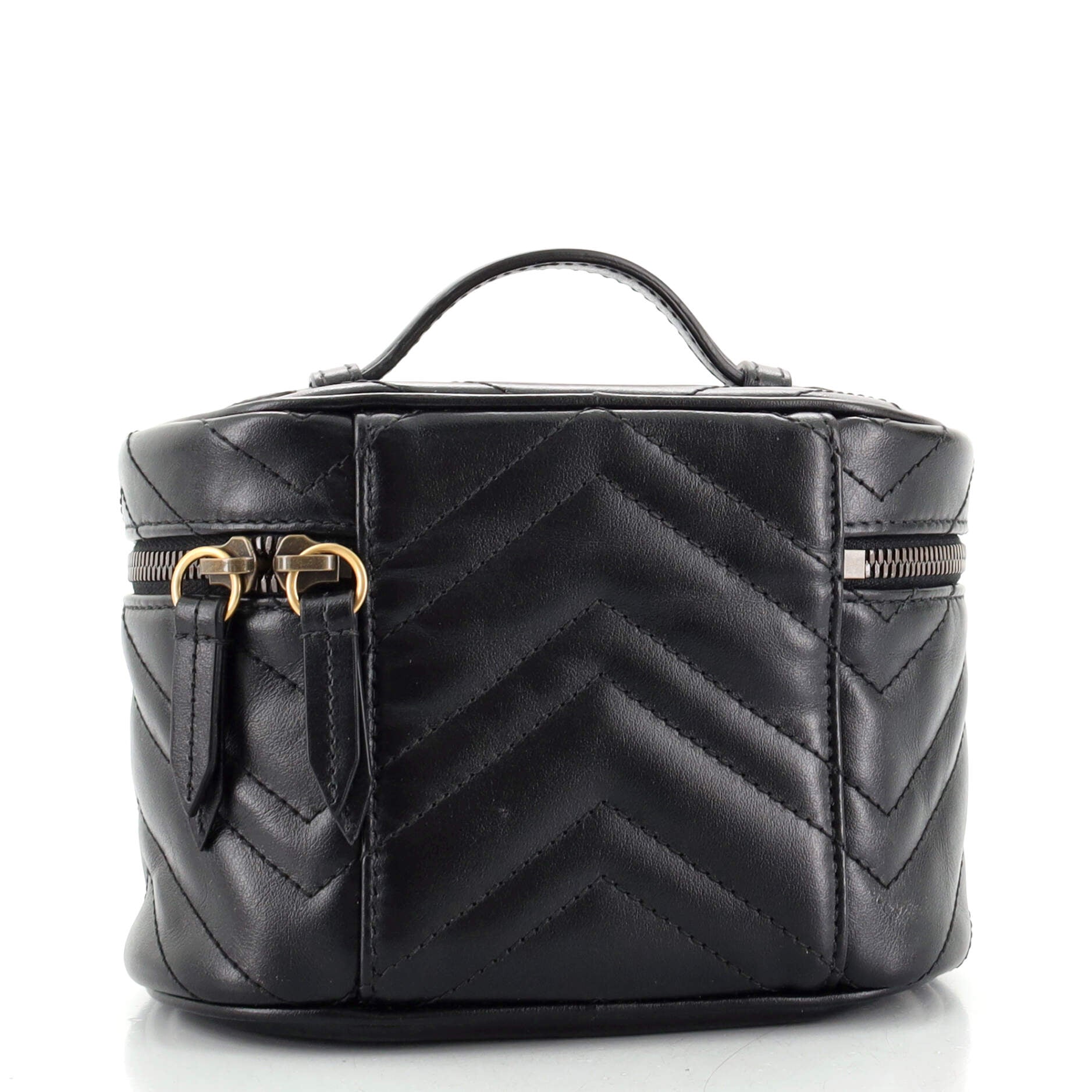 GG Marmont Top Handle Cosmetic Case Matelasse Leather Mini