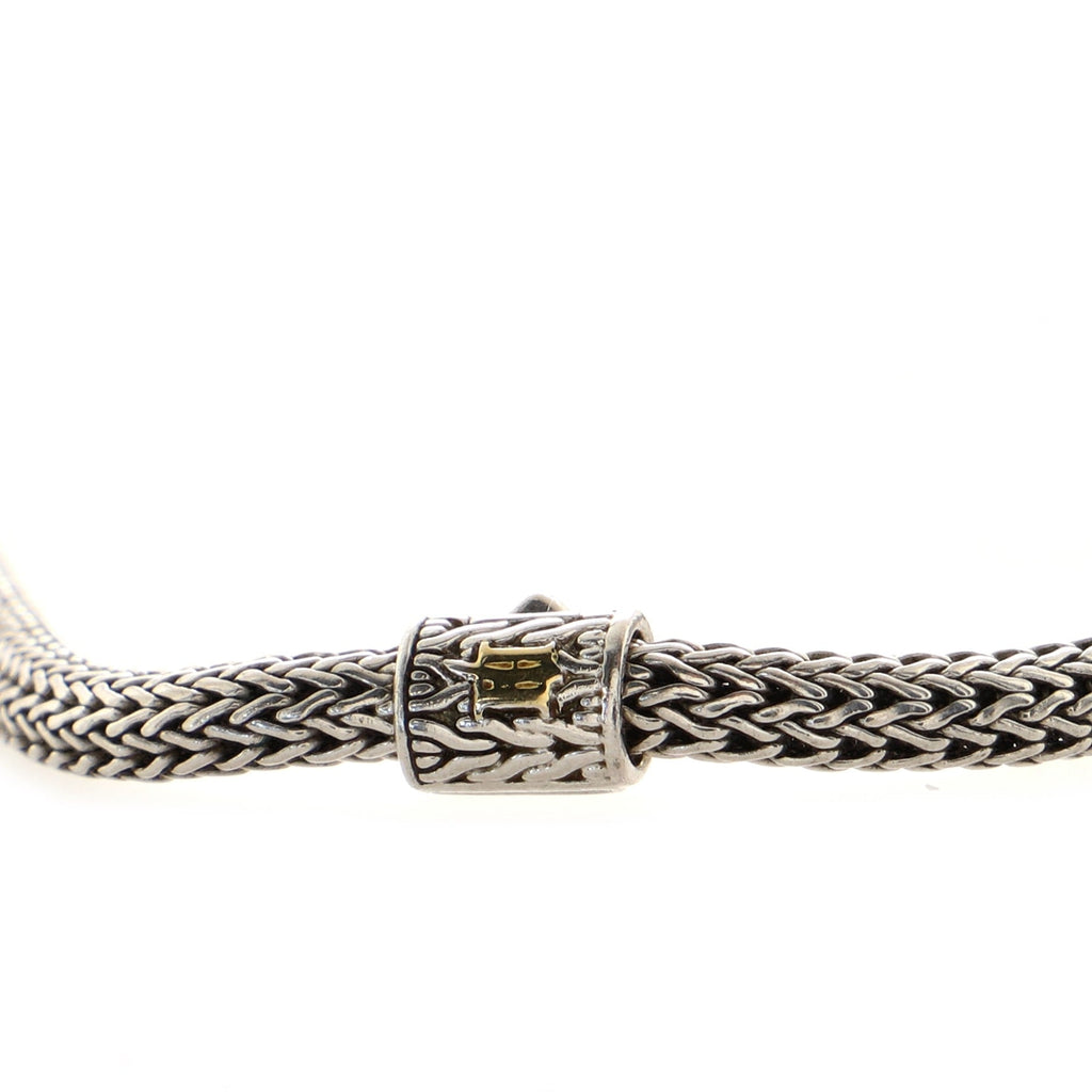 Classic Chain Necklace Sterling Silver with Diamonds 5-7mm