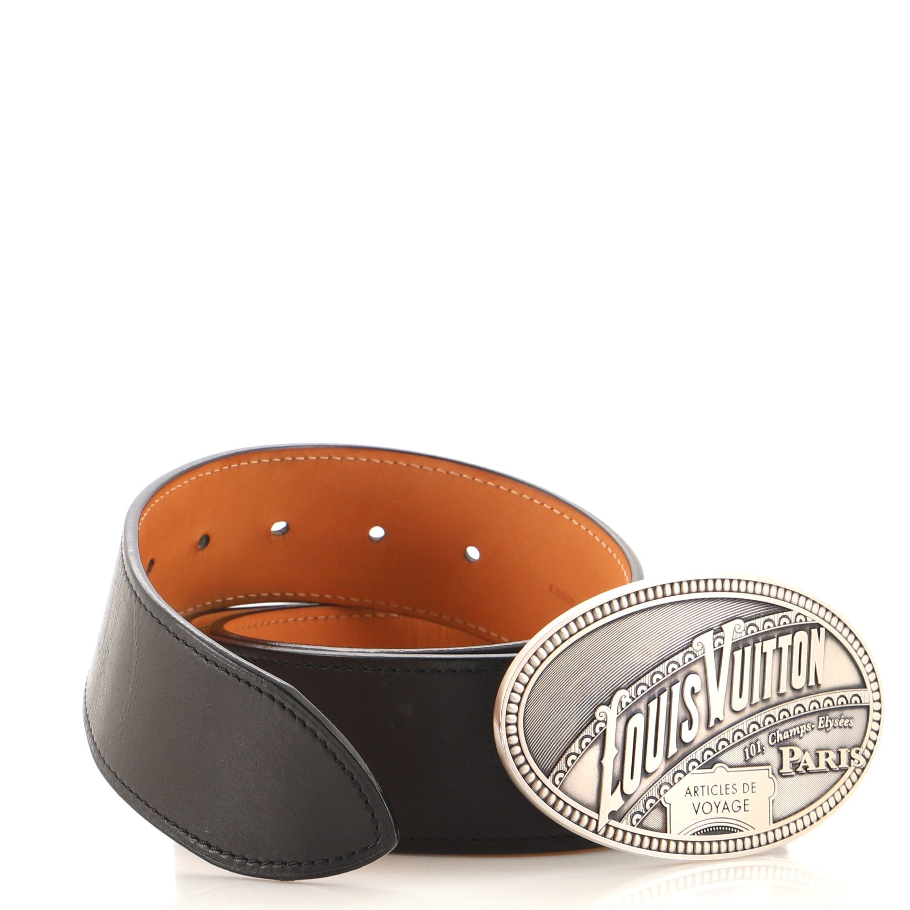 El Dorado Oval Buckle Belt Leather Wide 95