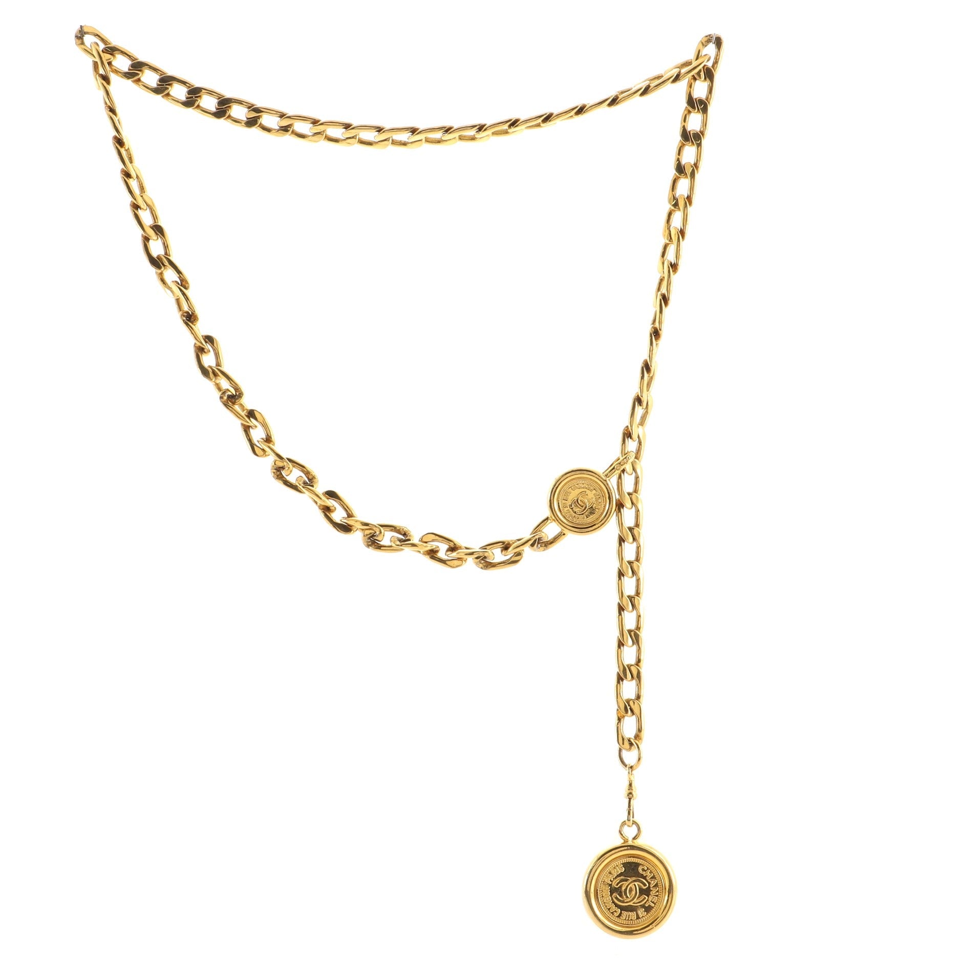Vintage Medallion Chain Belt Metal 85