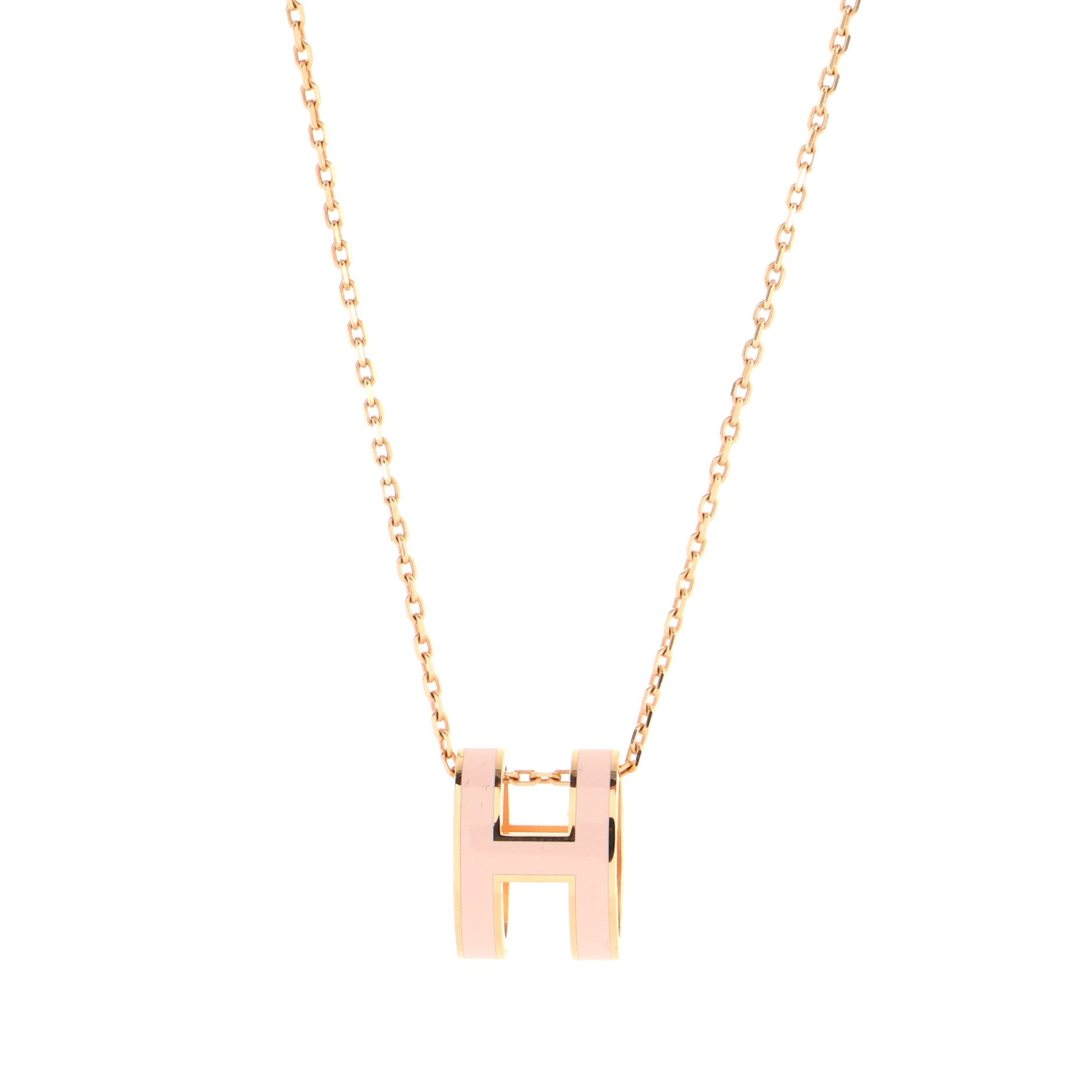 Pop H Pendant Chain Necklace Metal and Enamel