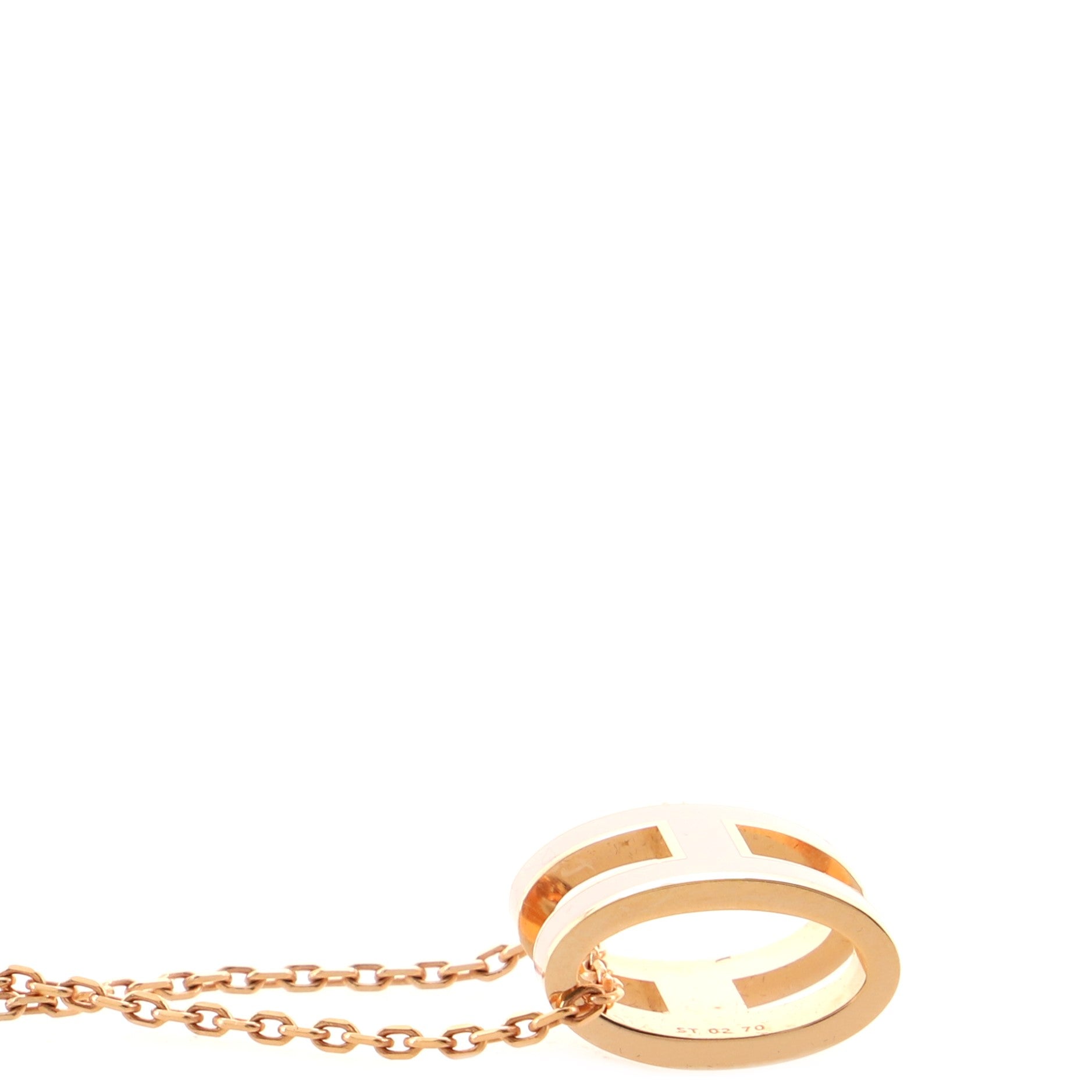 Pop H Pendant Chain Necklace Metal and Enamel