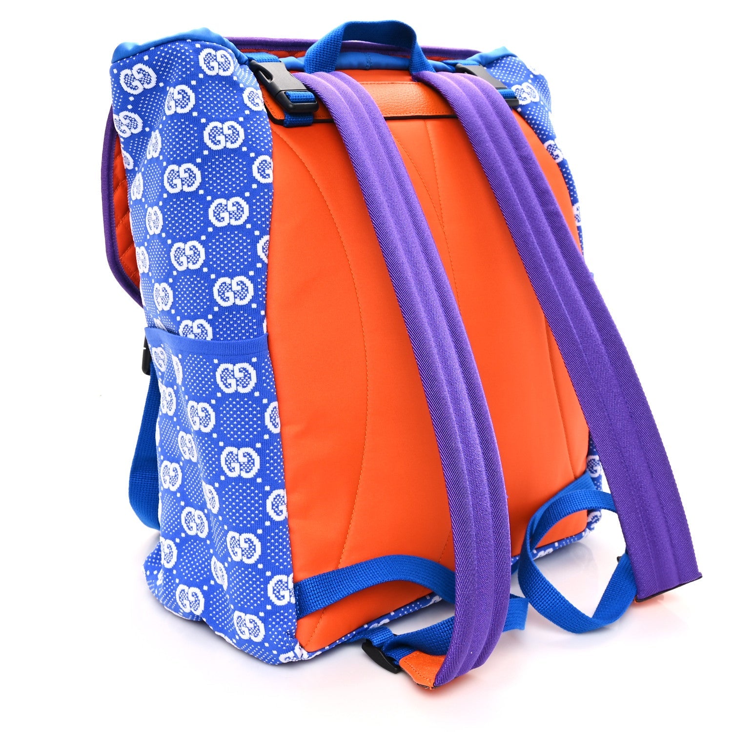 Jersey GG Monogram All Over Pan Sport Double Buckle Backpack Blue Purple Multicolor