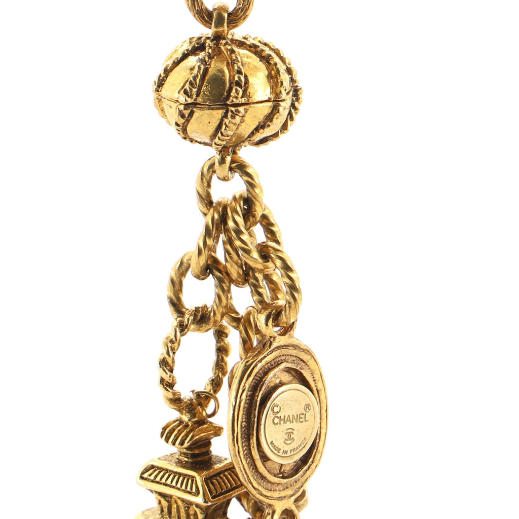 Vintage CC Charms Long Necklace Metal