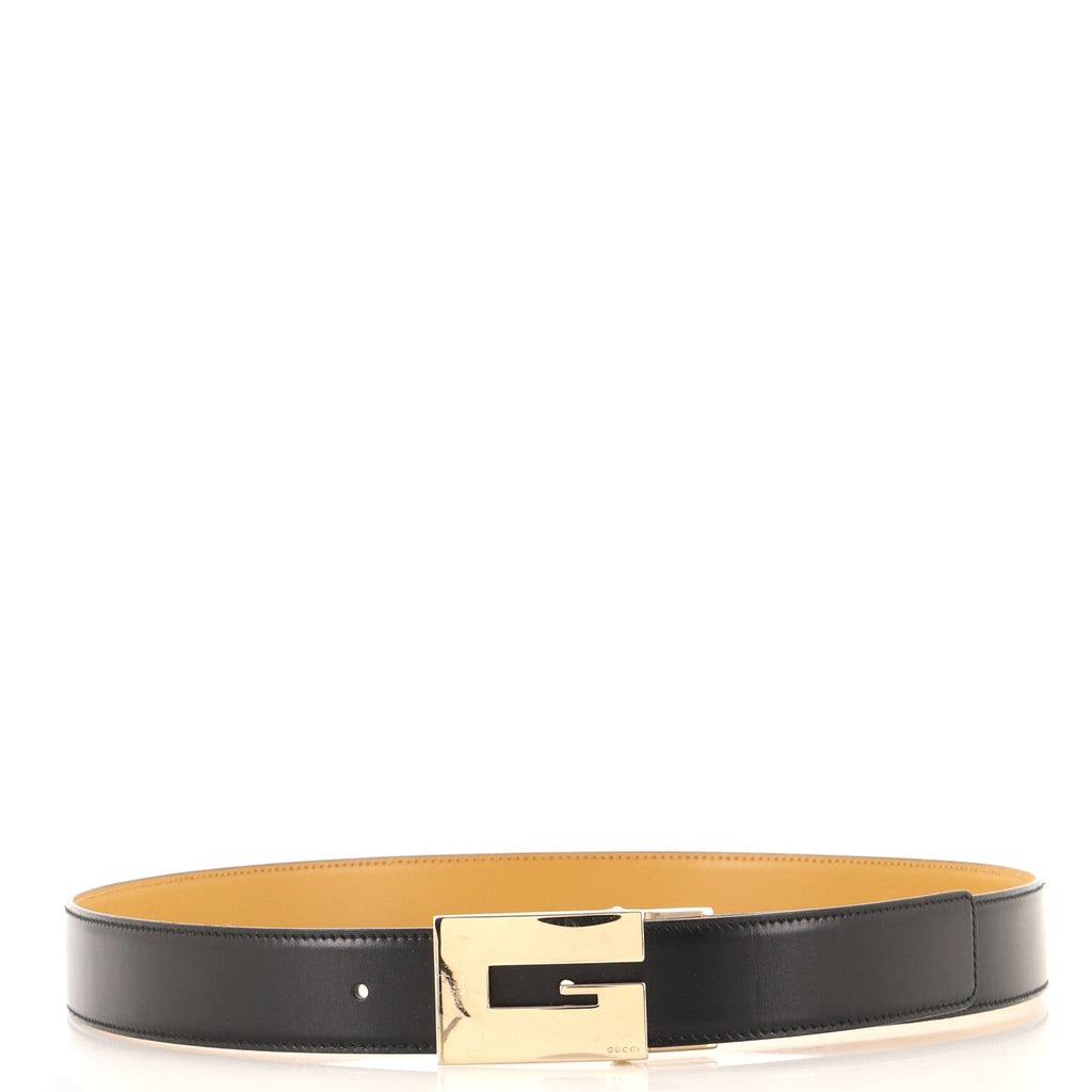 Vintage Square G Buckle Reversible Belt Leather Medium 85
