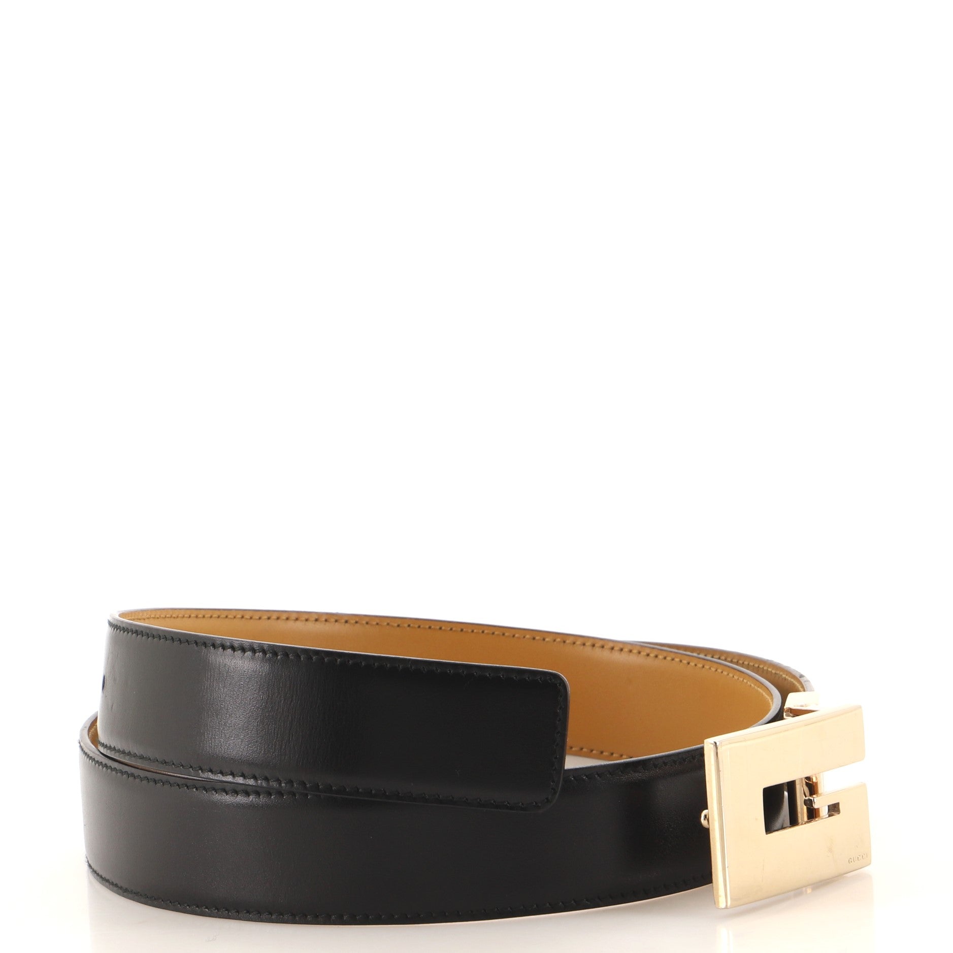 Vintage Square G Buckle Reversible Belt Leather Medium 85