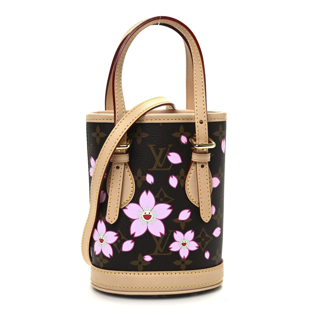 LV X TM Monogram Cherry Blossom Nano Bucket Sakura Brown