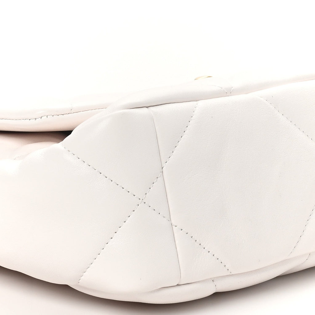 Lambskin Quilted Medium Chanel 19 Flap White
