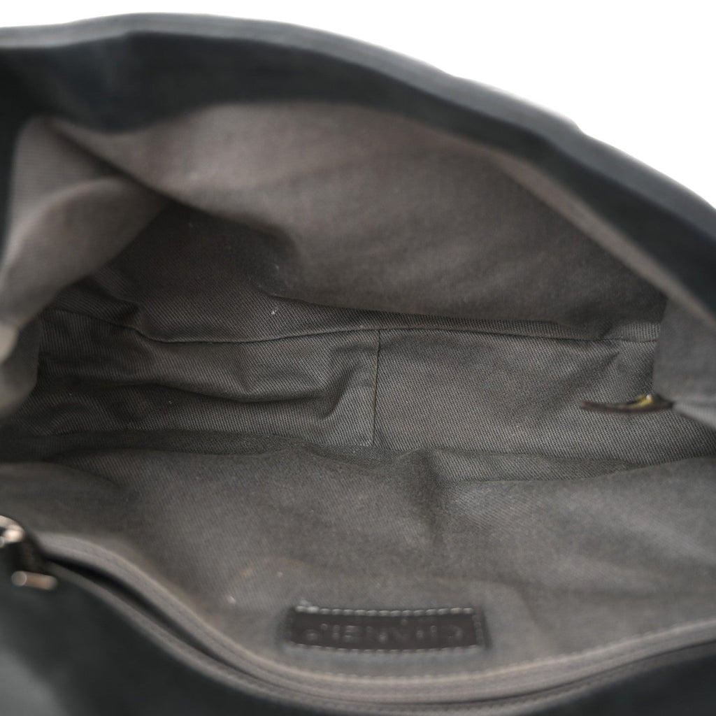 Iridescent Calfskin Glint Flap Black