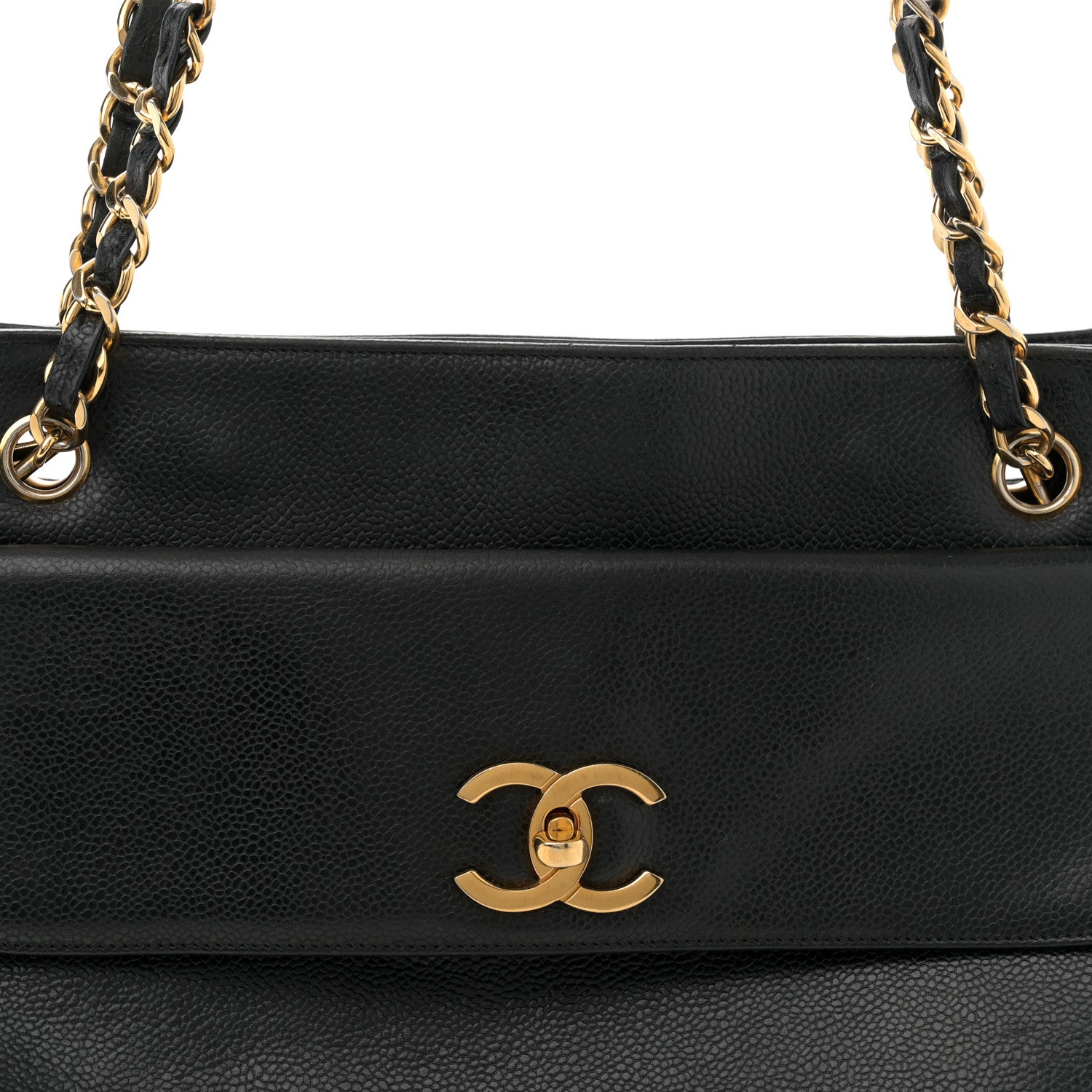 Caviar Flap Shoulder Bag Black