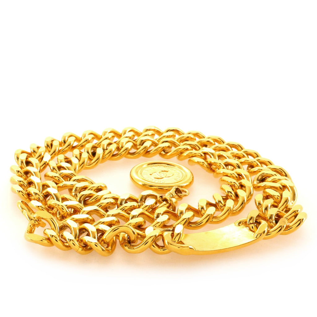 Vintage Medallion Chain Belt Metal 80