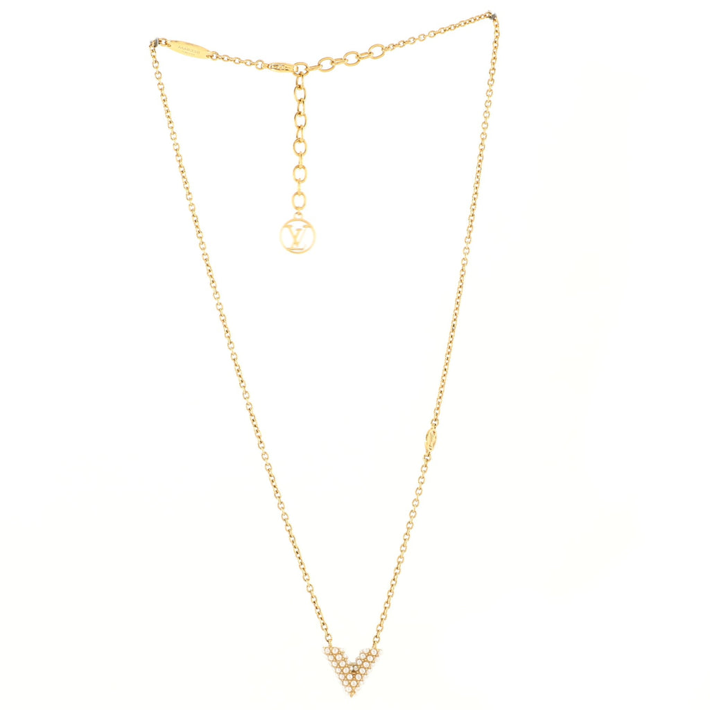 Essential V Perle Necklace Metal with Faux Pearls