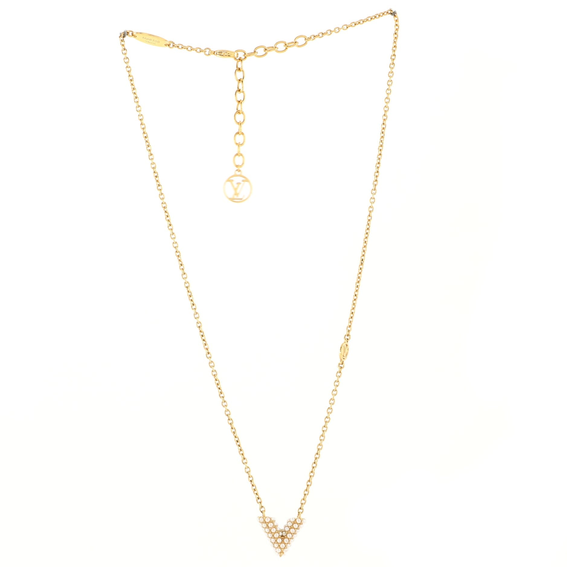 Essential V Perle Necklace Metal with Faux Pearls