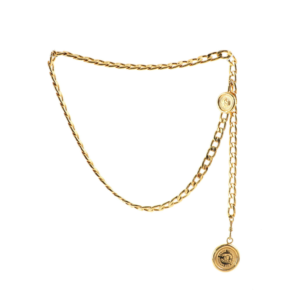 Vintage Medallion Chain Belt Metal 80
