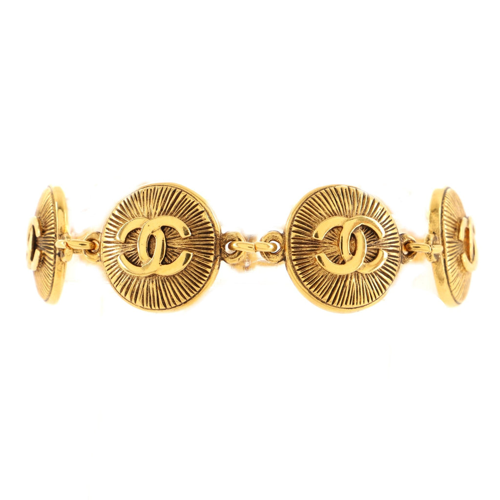 Vintage CC Medallion Charm Bracelet Metal