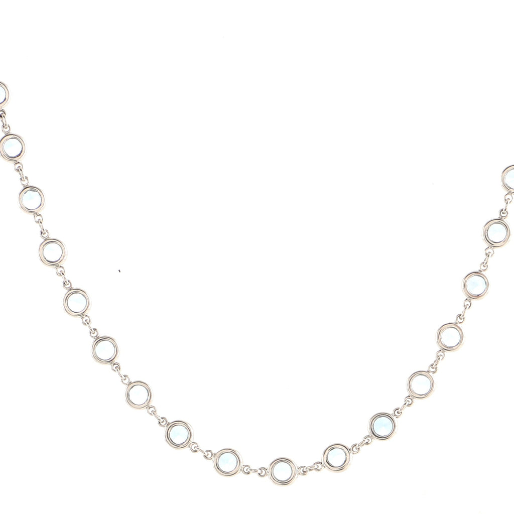 Elsa Peretti Color By The Yard Necklace Platinum with Aquamarine