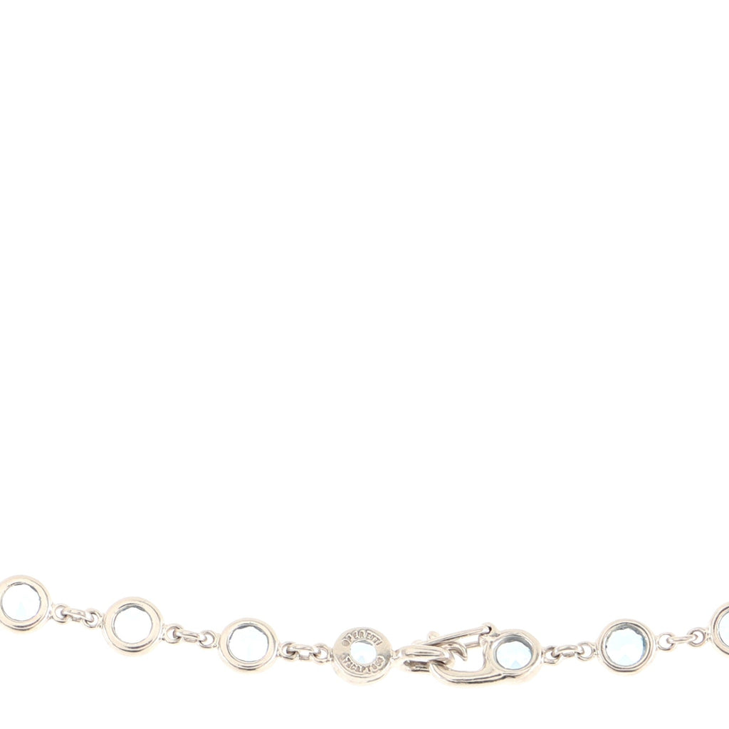 Elsa Peretti Color By The Yard Necklace Platinum with Aquamarine