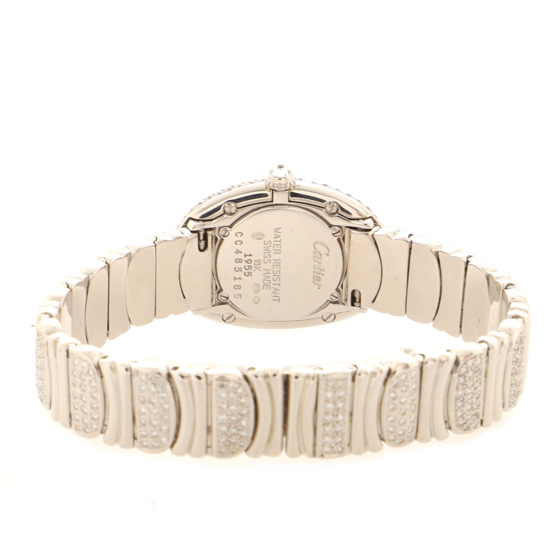 Baignoire Quartz Watch White Gold and Diamond Bezel and Strap 22