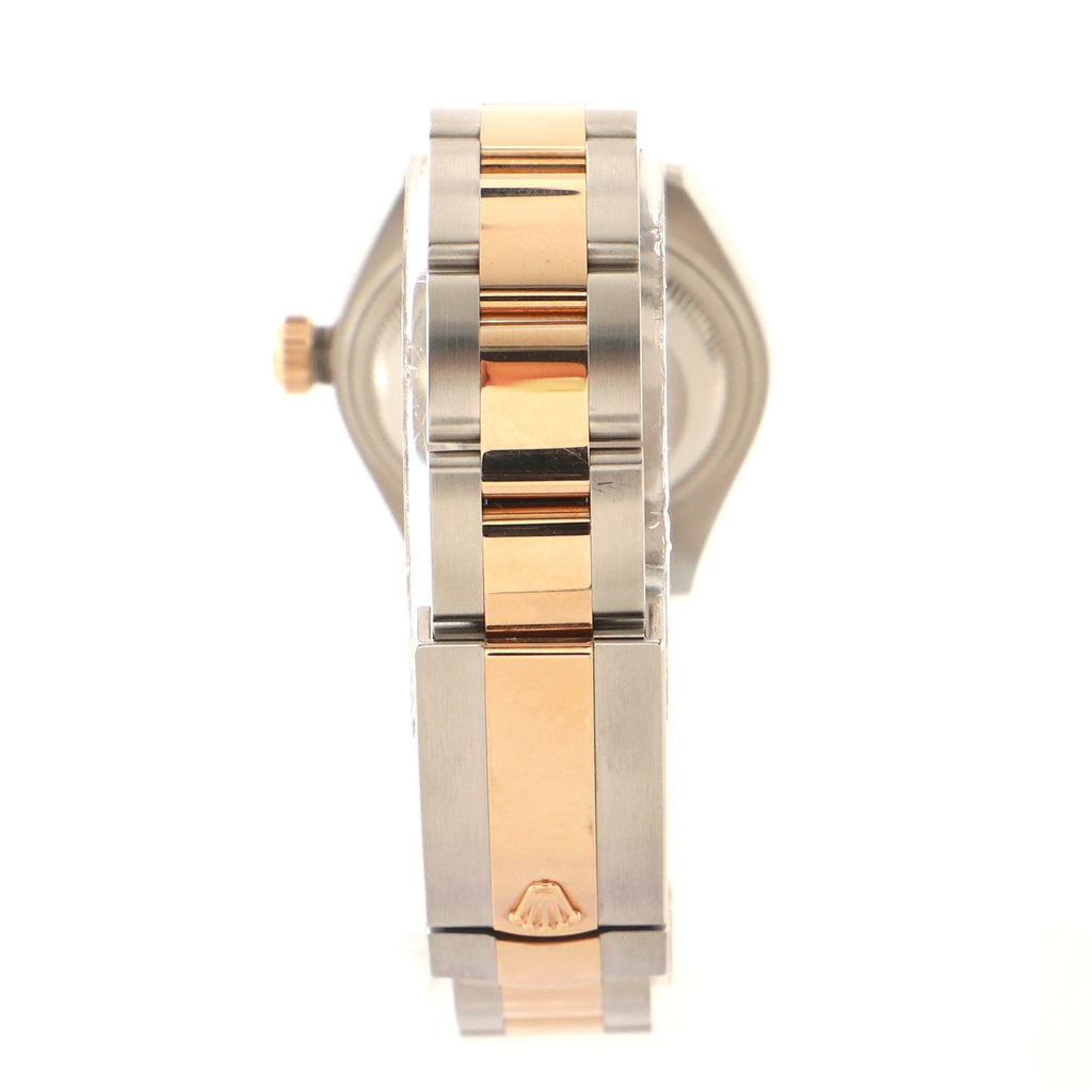 Oyster Perpetual Datejust Automatic Watch Stainless Steel and Everose Gold with Diamond Markers and Mother of Pearl 28