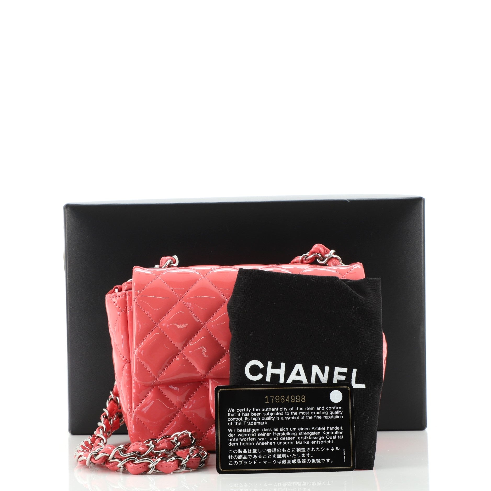 Square Classic Single Flap Bag Quilted Patent Mini