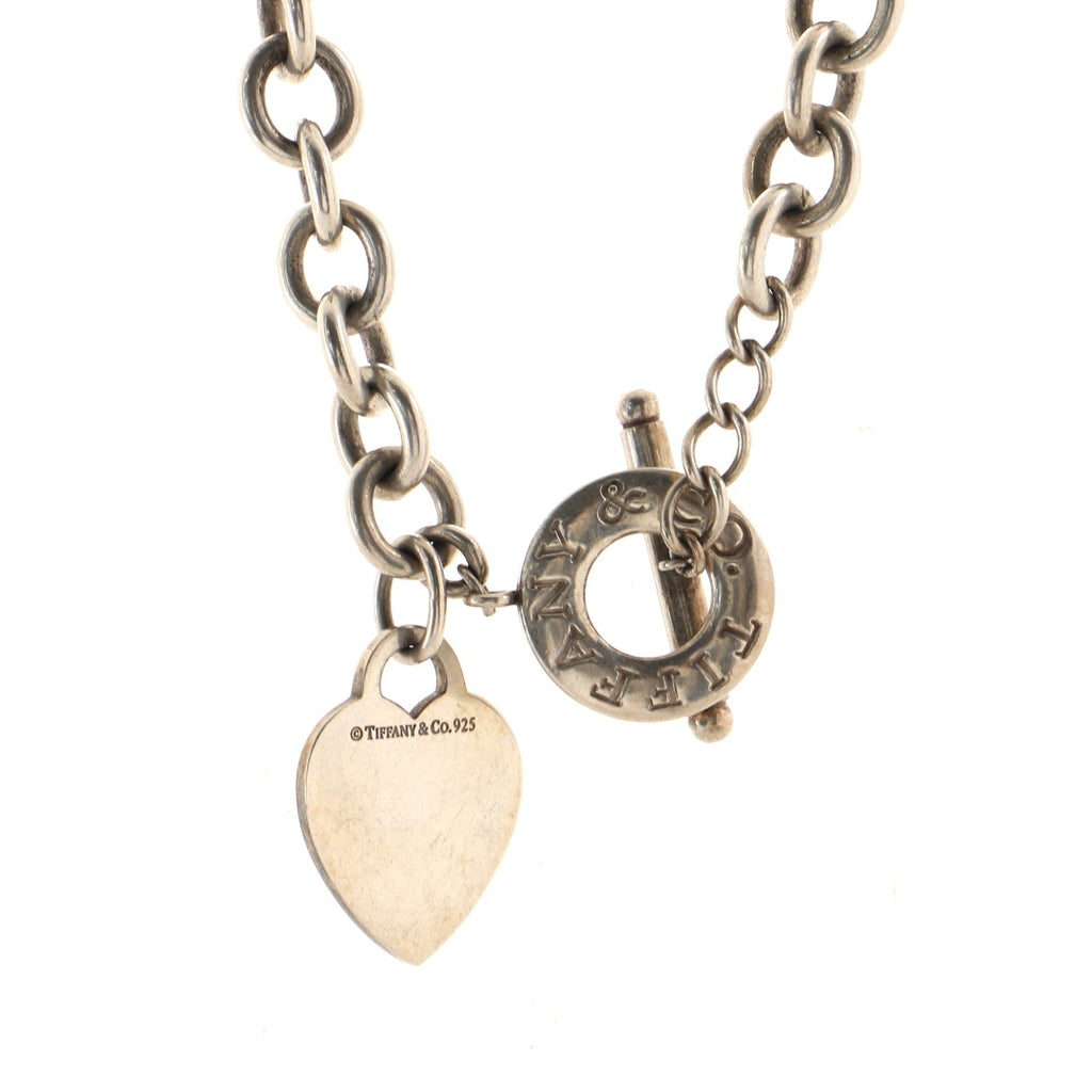 Heart Tag Choker Necklace Sterling Silver
