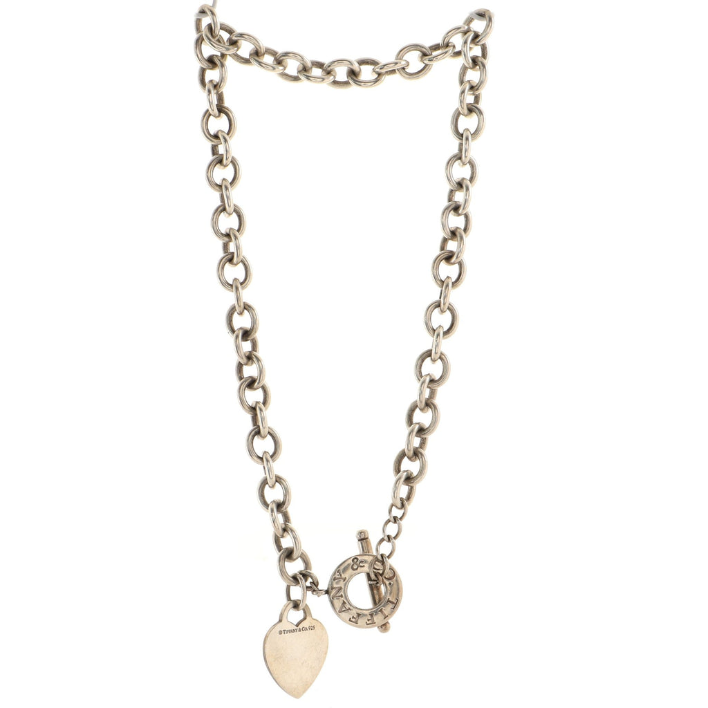 Heart Tag Choker Necklace Sterling Silver