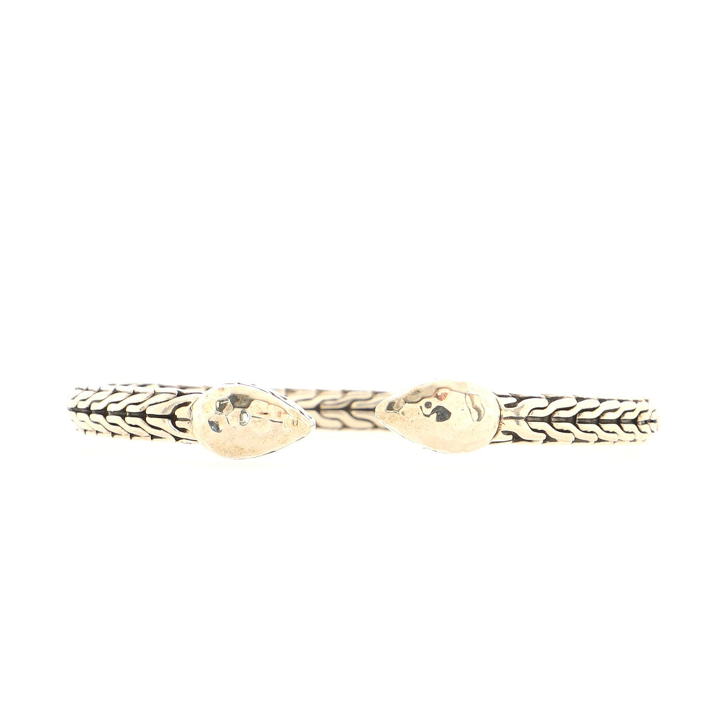 Carved Chain Palu Flex Cuff Bracelet Sterling Silver