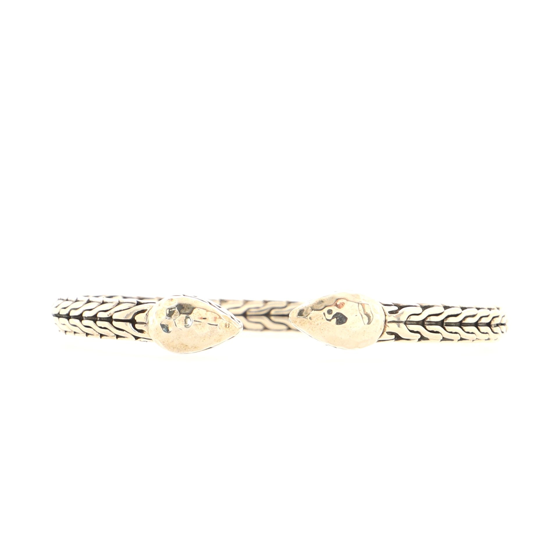 Carved Chain Palu Flex Cuff Bracelet Sterling Silver