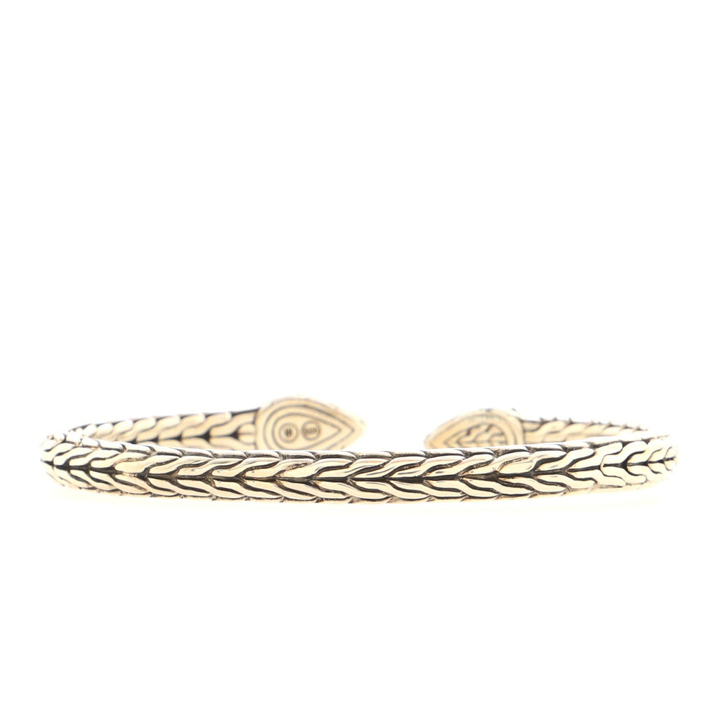 Carved Chain Palu Flex Cuff Bracelet Sterling Silver