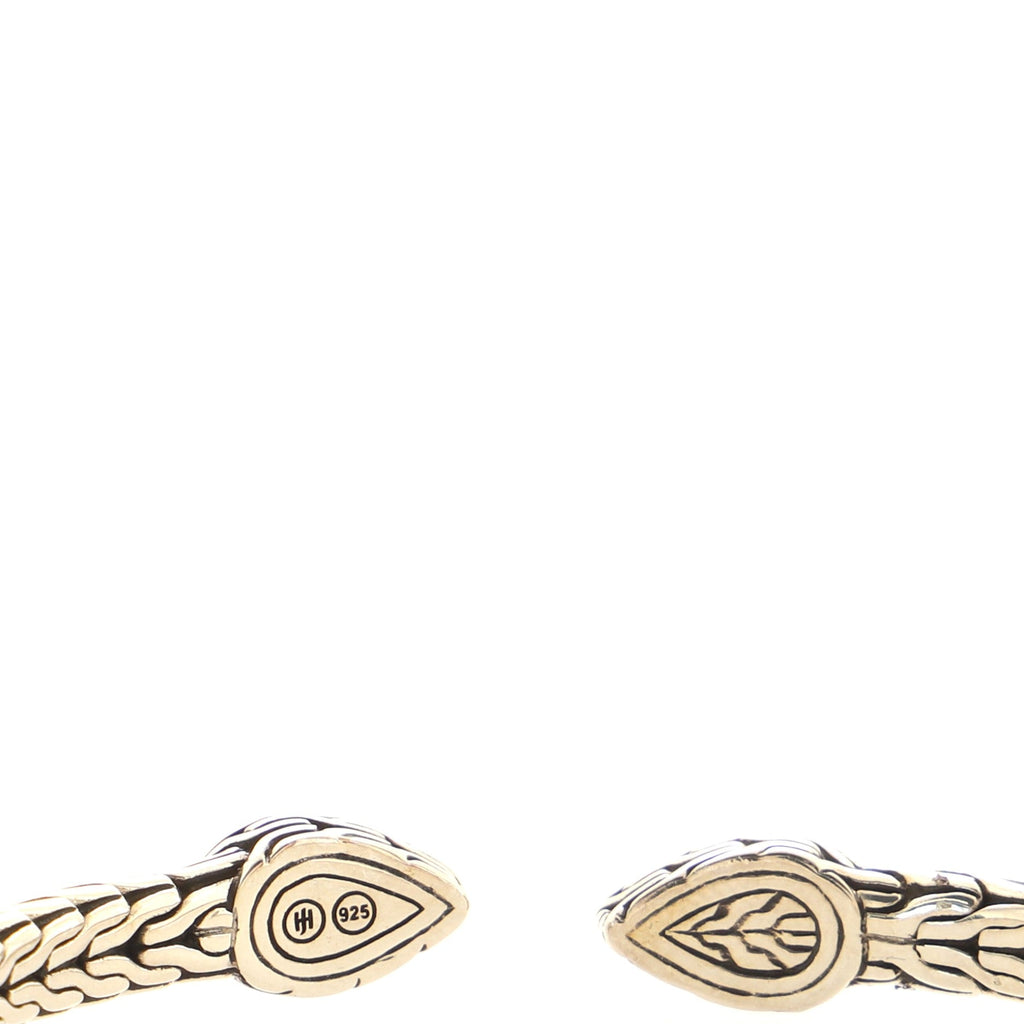 Carved Chain Palu Flex Cuff Bracelet Sterling Silver