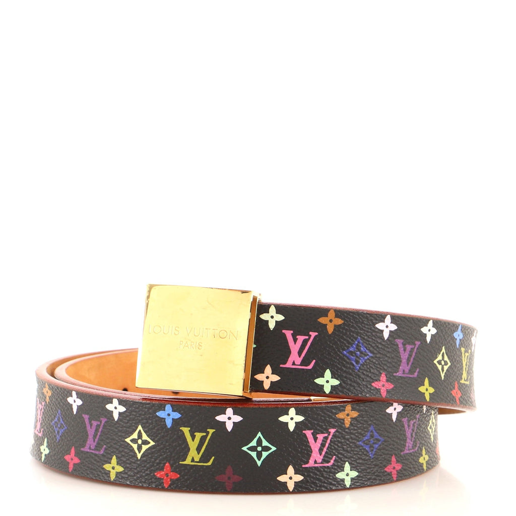 Ceinture Carre Belt Monogram Multicolor Thin 80