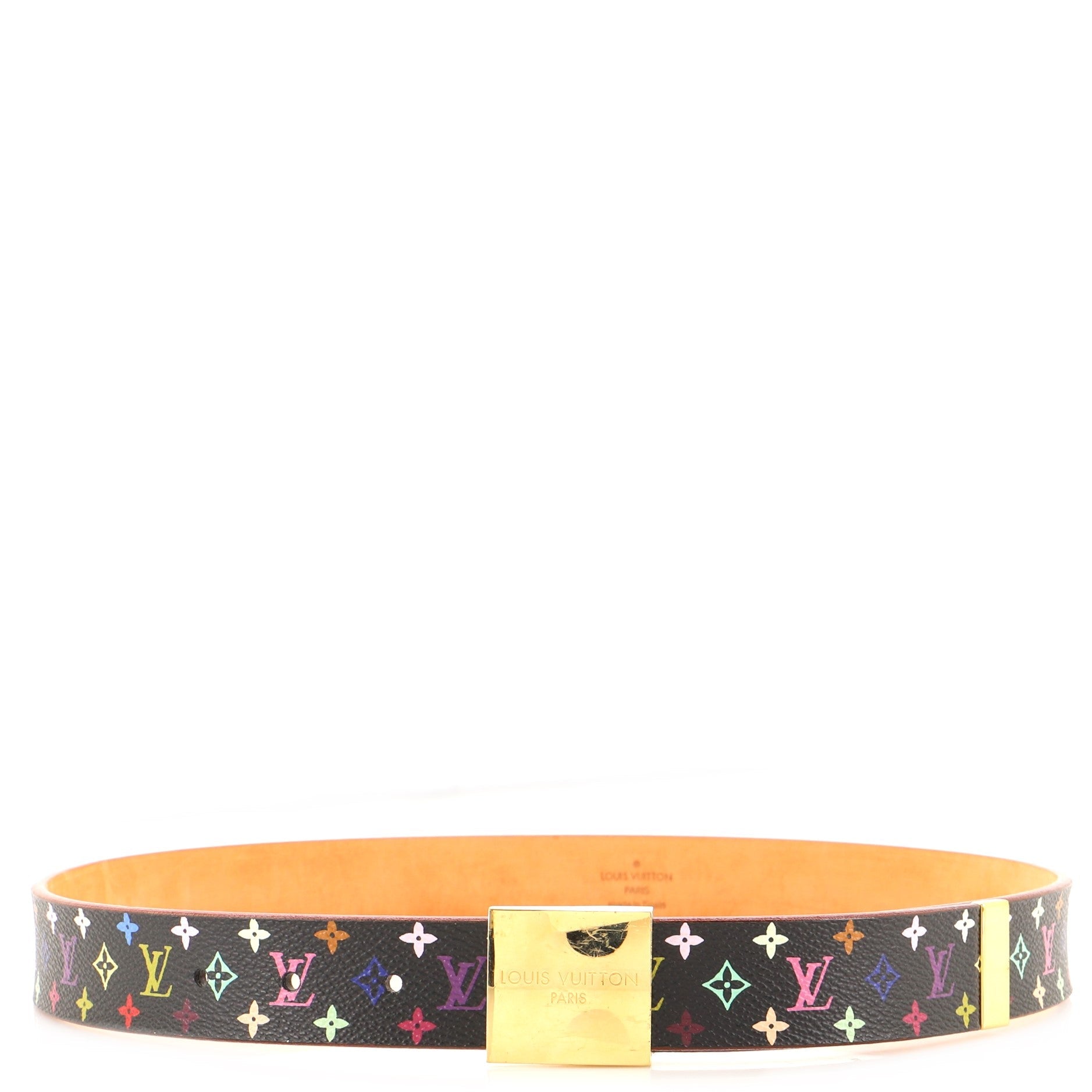 Ceinture Carre Belt Monogram Multicolor Thin 80