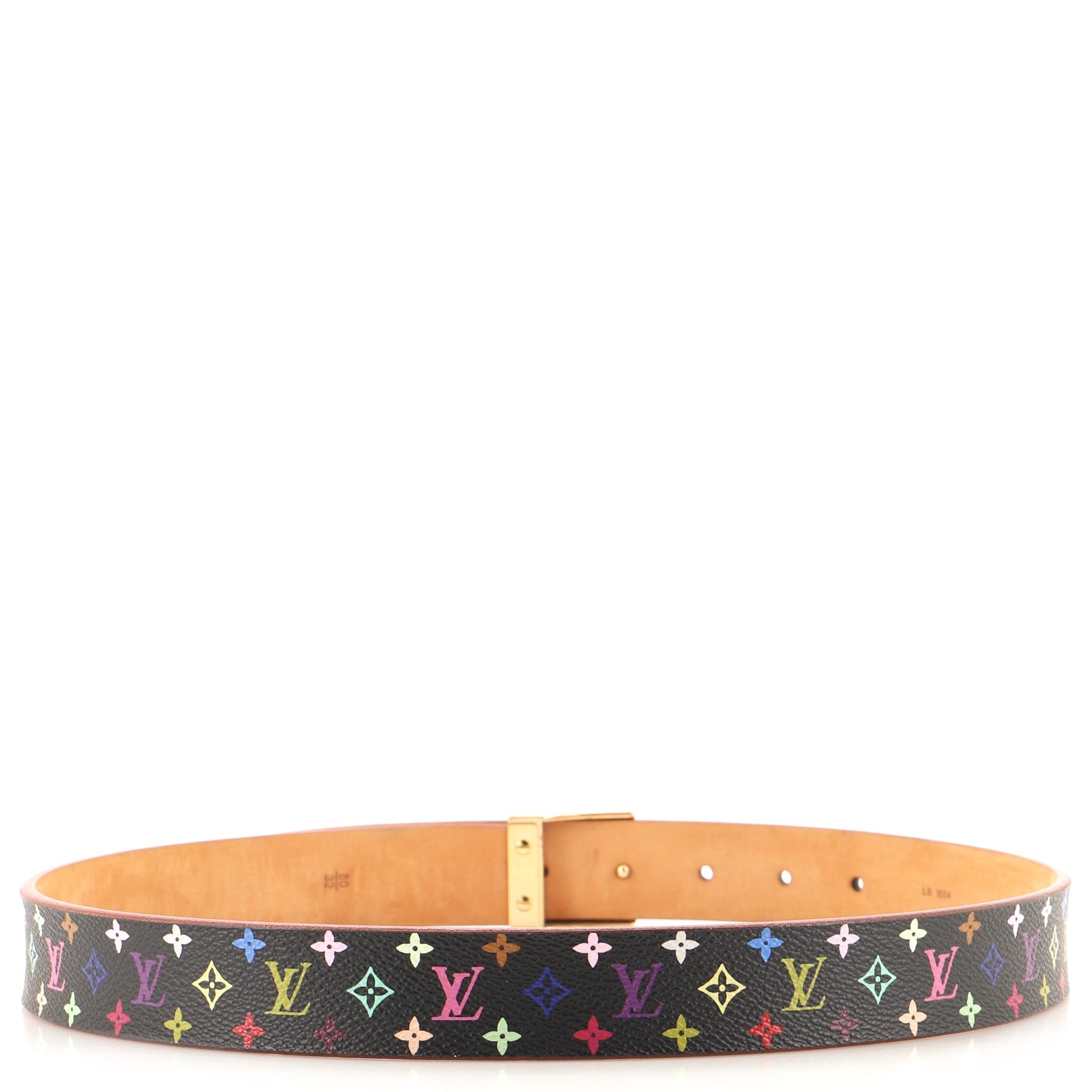 Ceinture Carre Belt Monogram Multicolor Thin 80