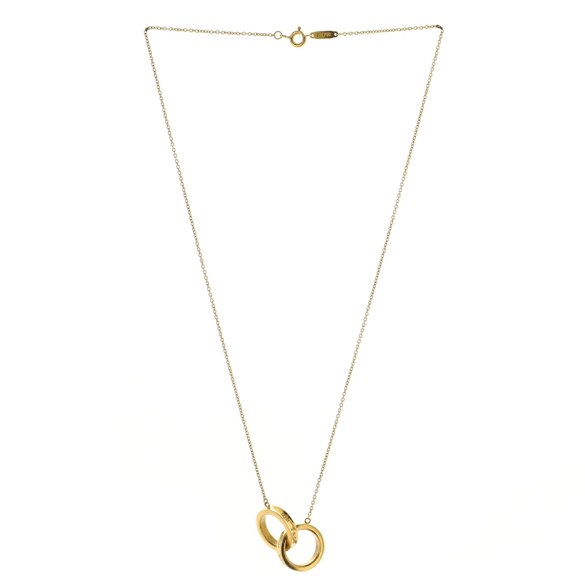1837 Interlocking Circles Pendant Necklace 18K Yellow Gold Small