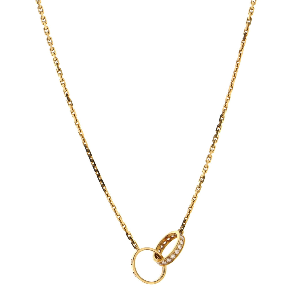 Love Interlocking Necklace 18K Yellow Gold and Diamonds