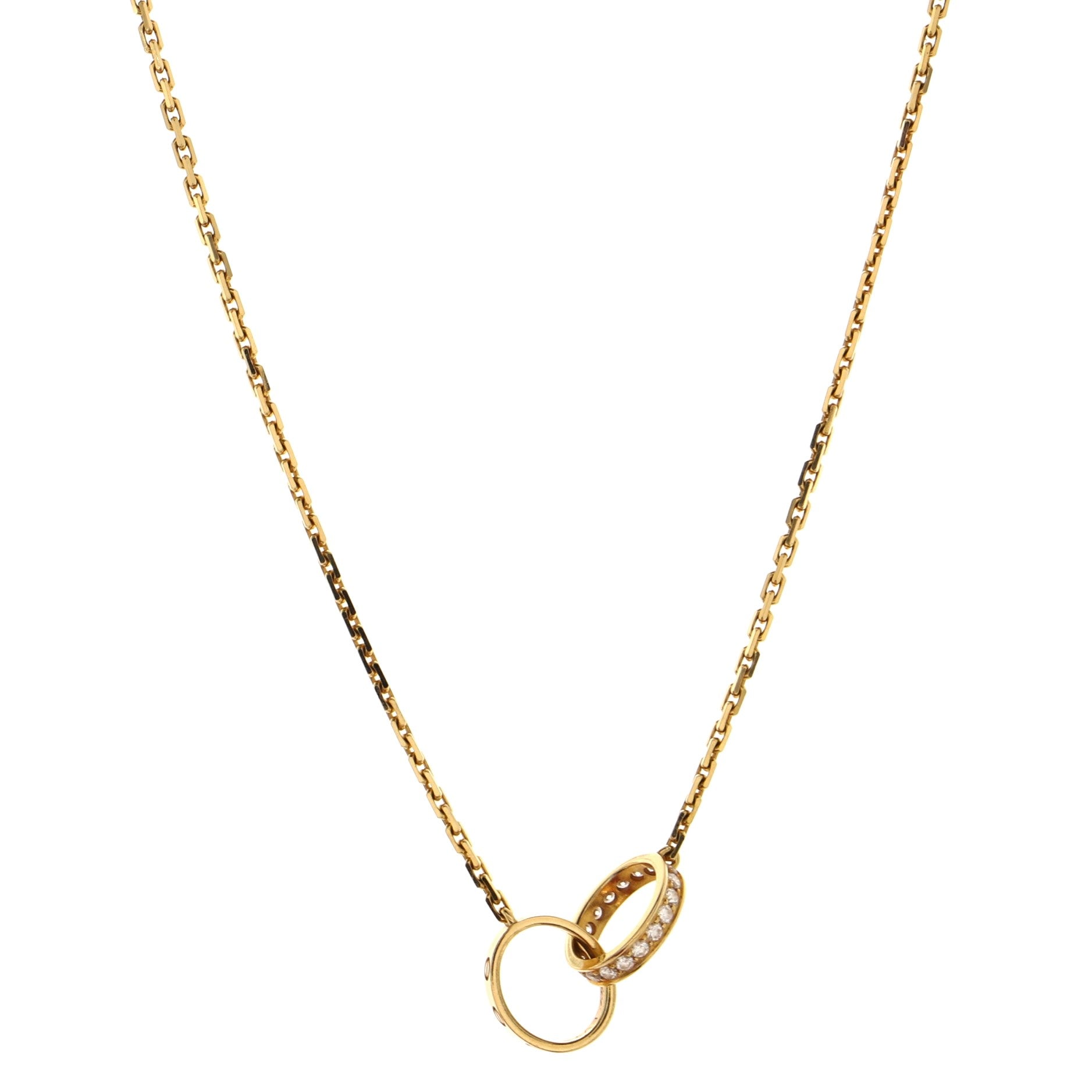 Love Interlocking Necklace 18K Yellow Gold and Diamonds