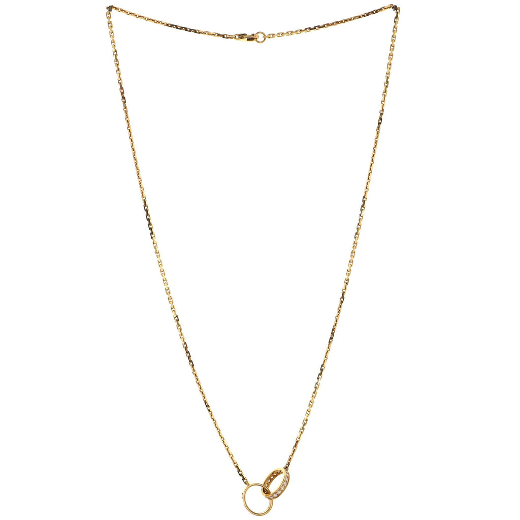 Love Interlocking Necklace 18K Yellow Gold and Diamonds