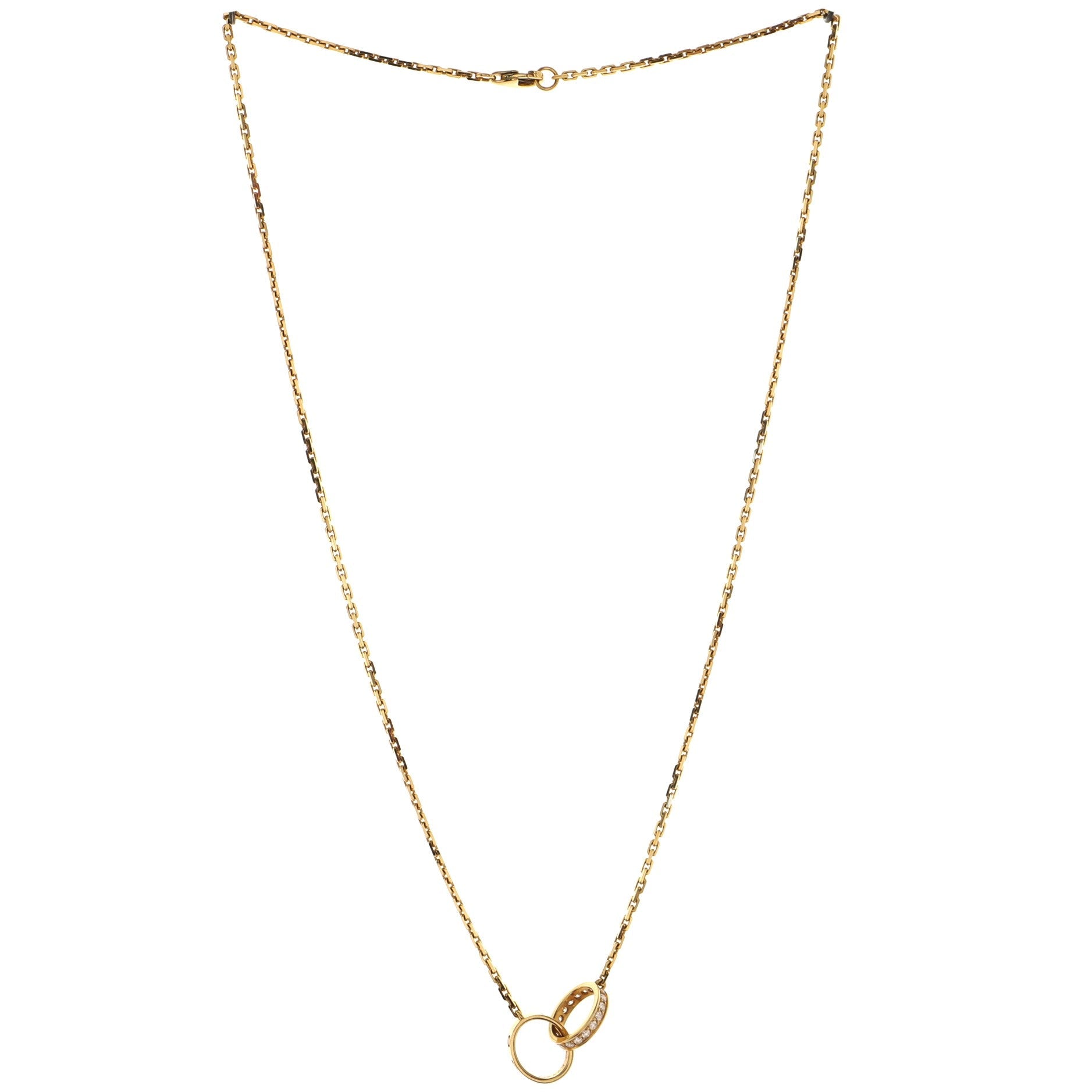 Love Interlocking Necklace 18K Yellow Gold and Diamonds